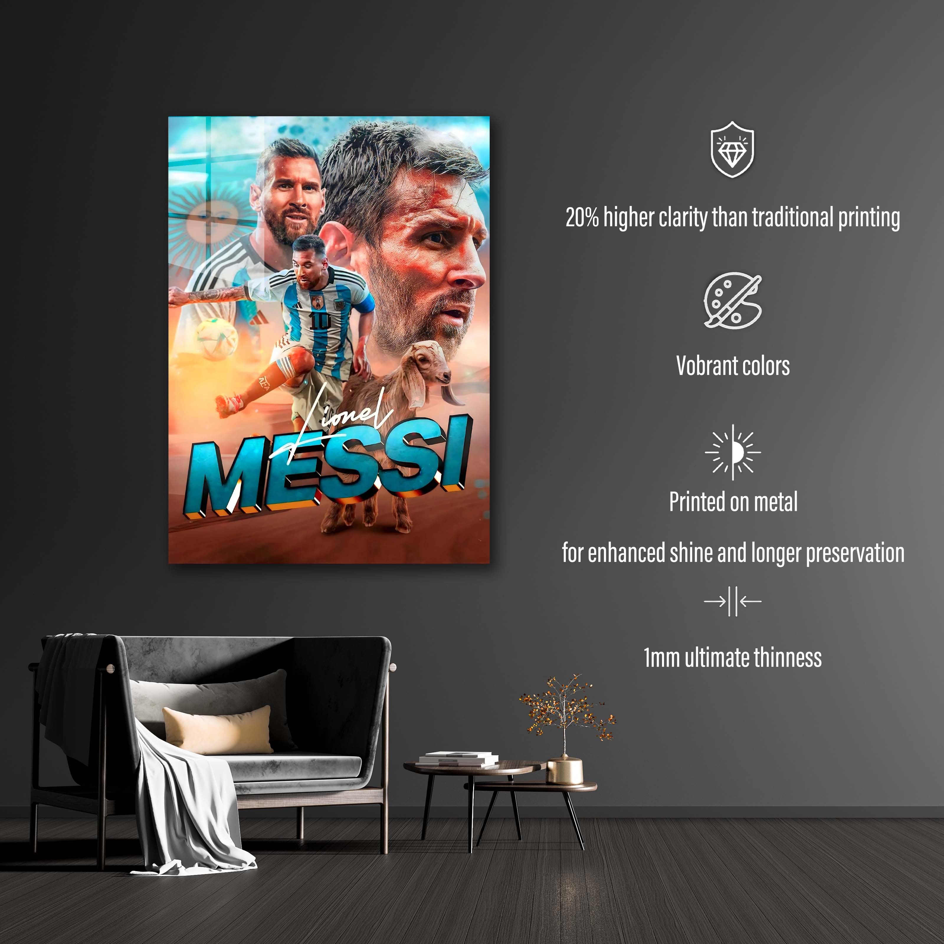 Lionel Messi The Goat-designed by @My Kido Art