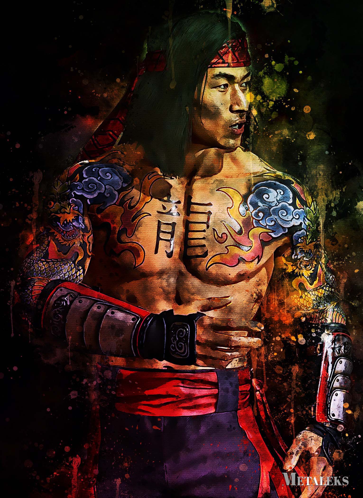 Liu kang watercolor