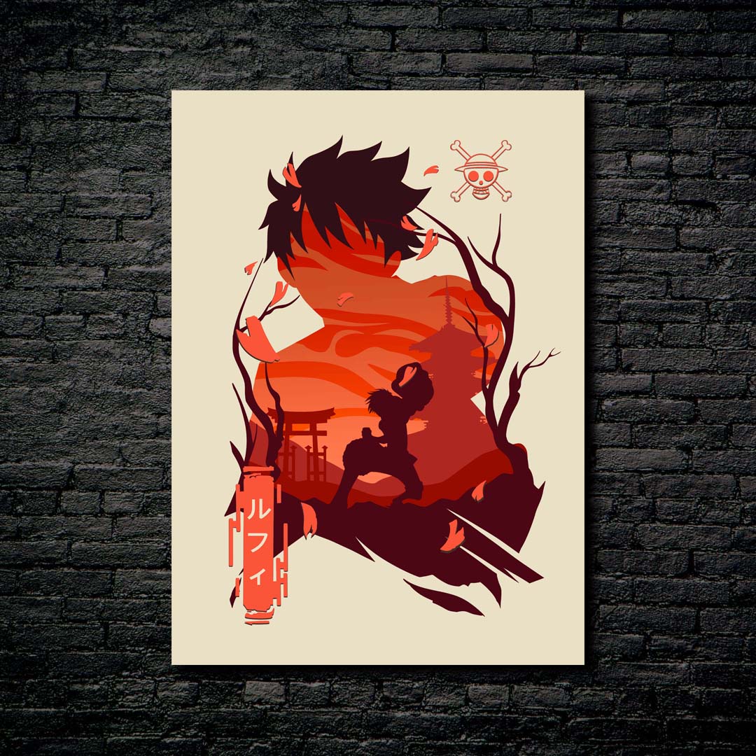 Luffy Negative Space-designed by @My Kido Art