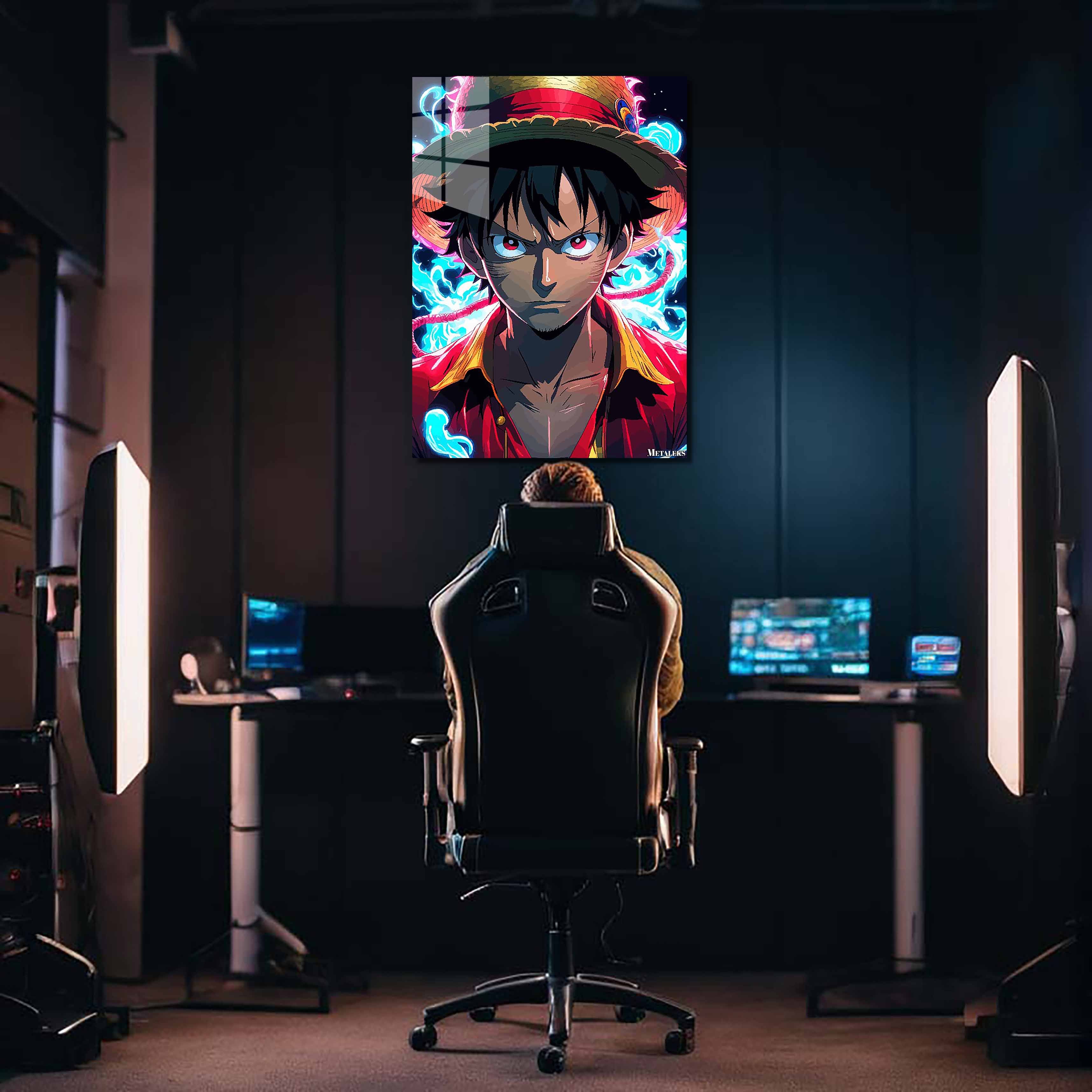 Luffy poster neon-designed by @Sheshh