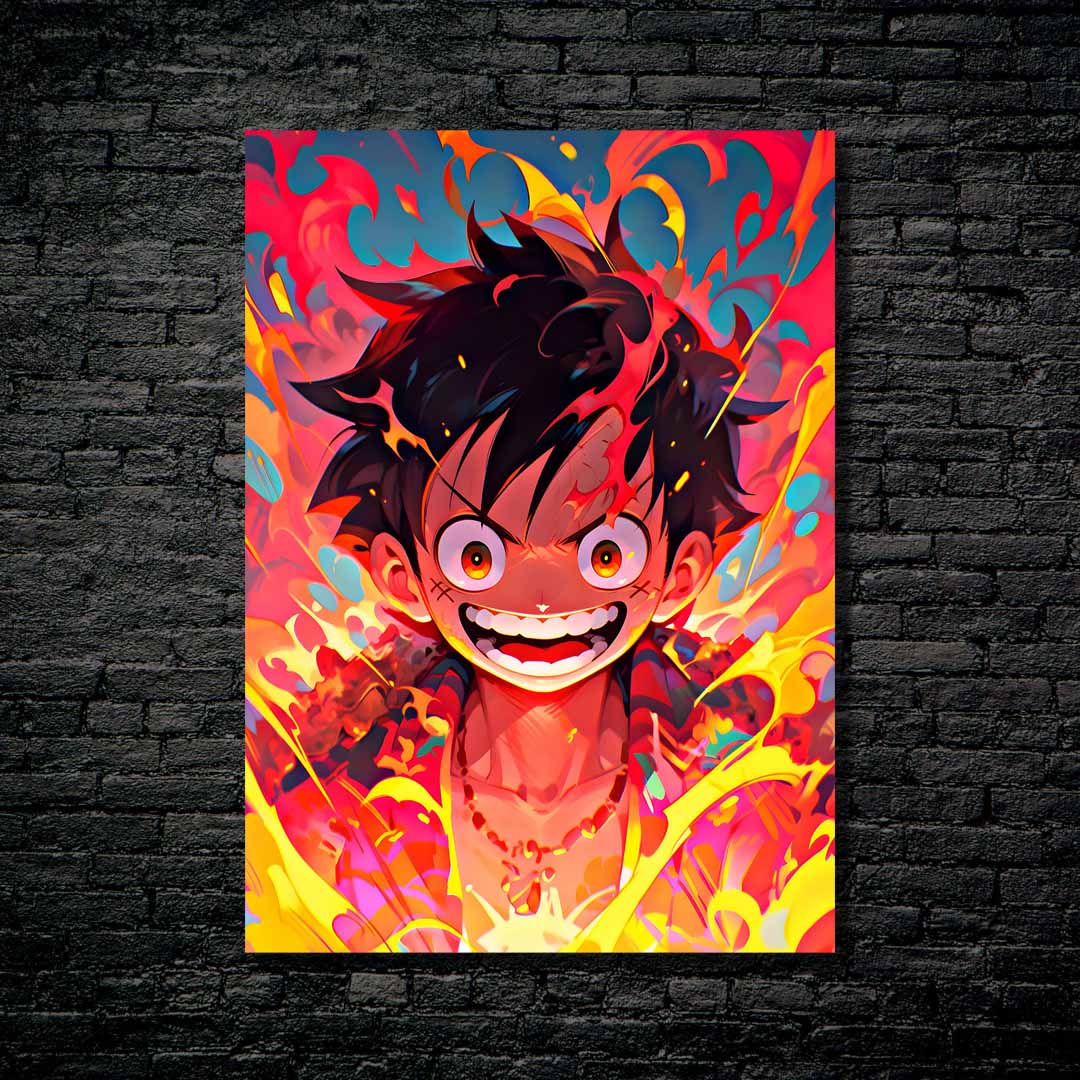 Luffy smiling from one piece-designed by @Vid_M@tion
