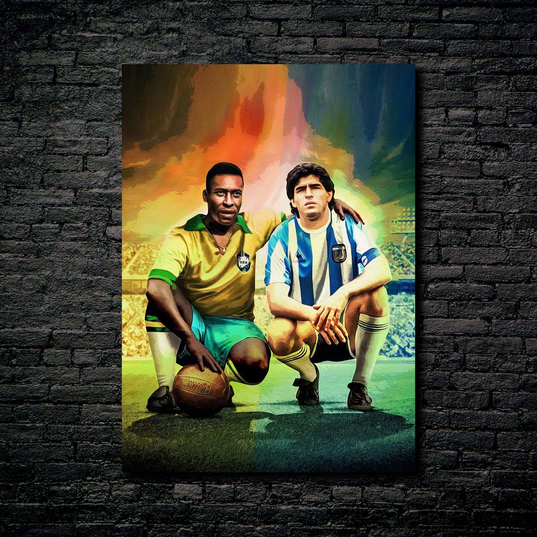 Maradona and Pele pop art-designed by @KAVIE