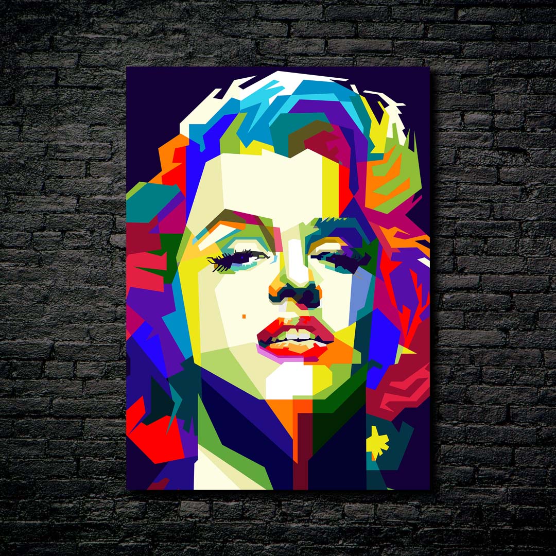 Marilyn Monroe In Blue Pop Art WPAP-designed by @jajansawutii