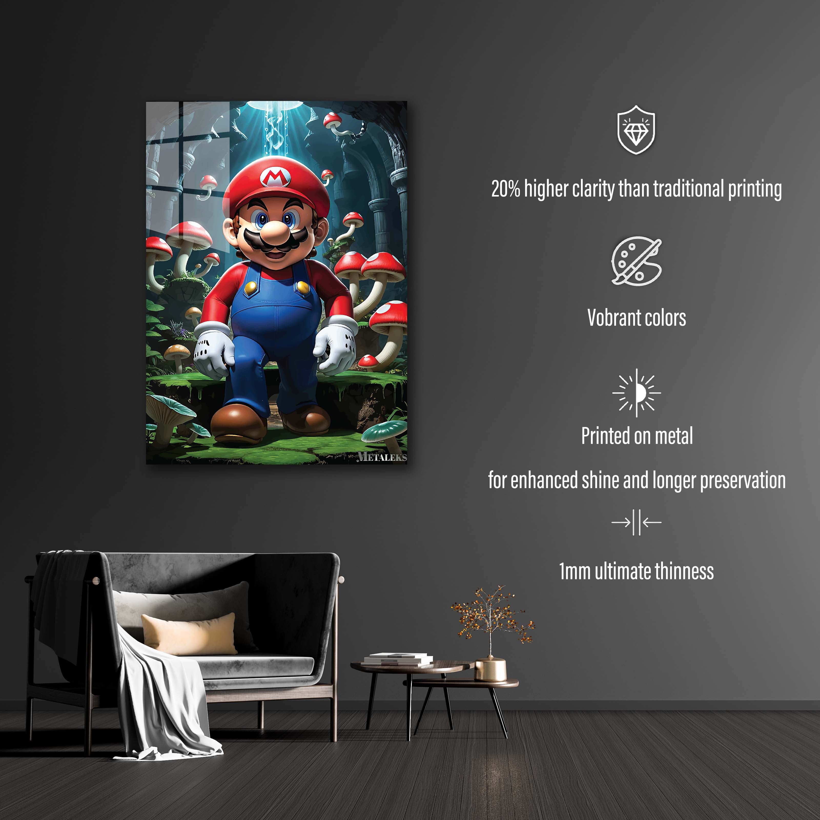 Mario on Mushroom-designed by @Grafity Artistry