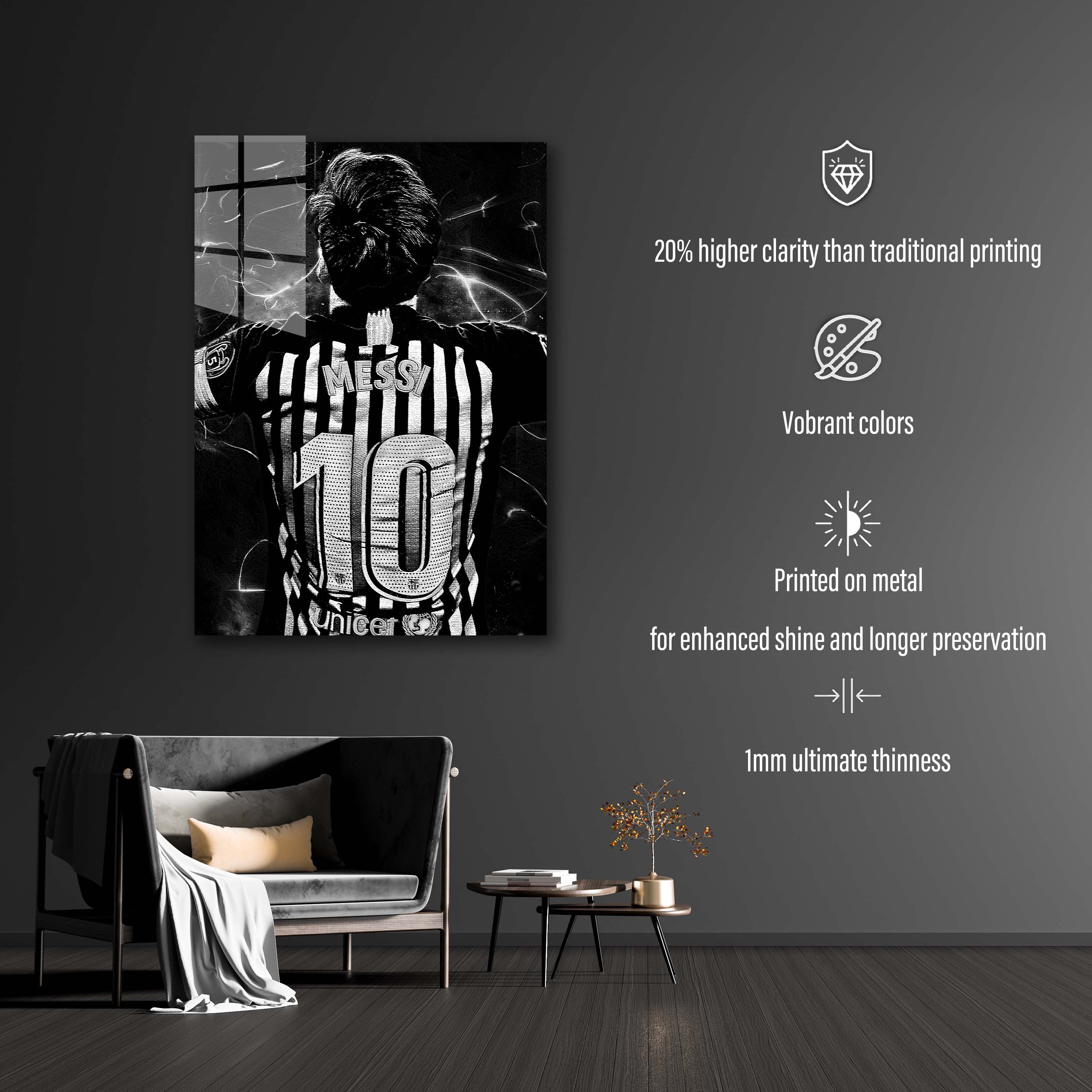 Messi Black and white-designed by @ReskLucky