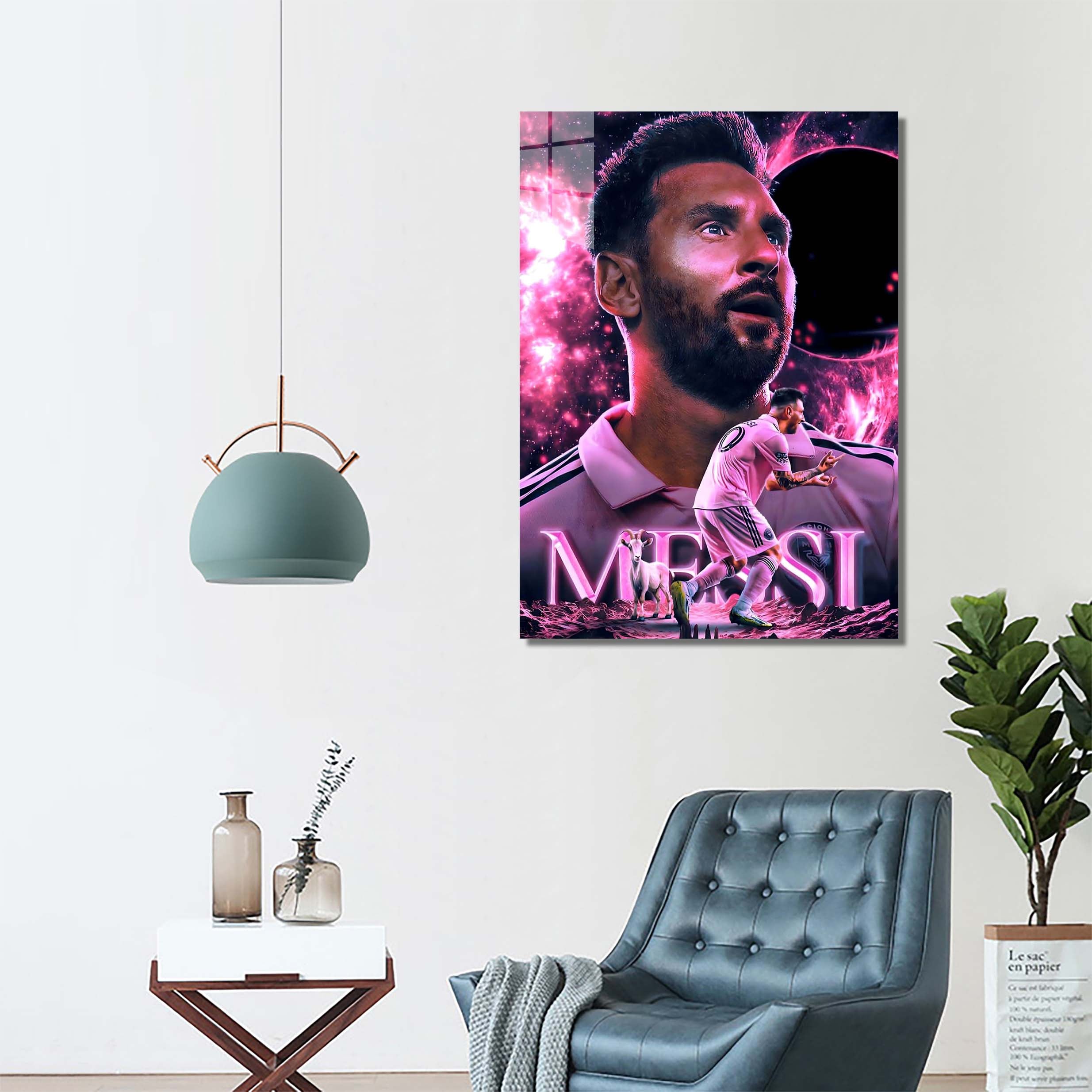 Messi Miami Pink-designed by @My Kido Art