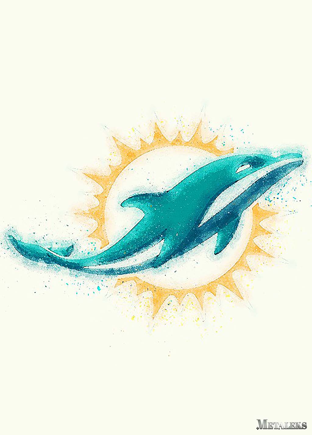 Miami Dolphins Watercolor