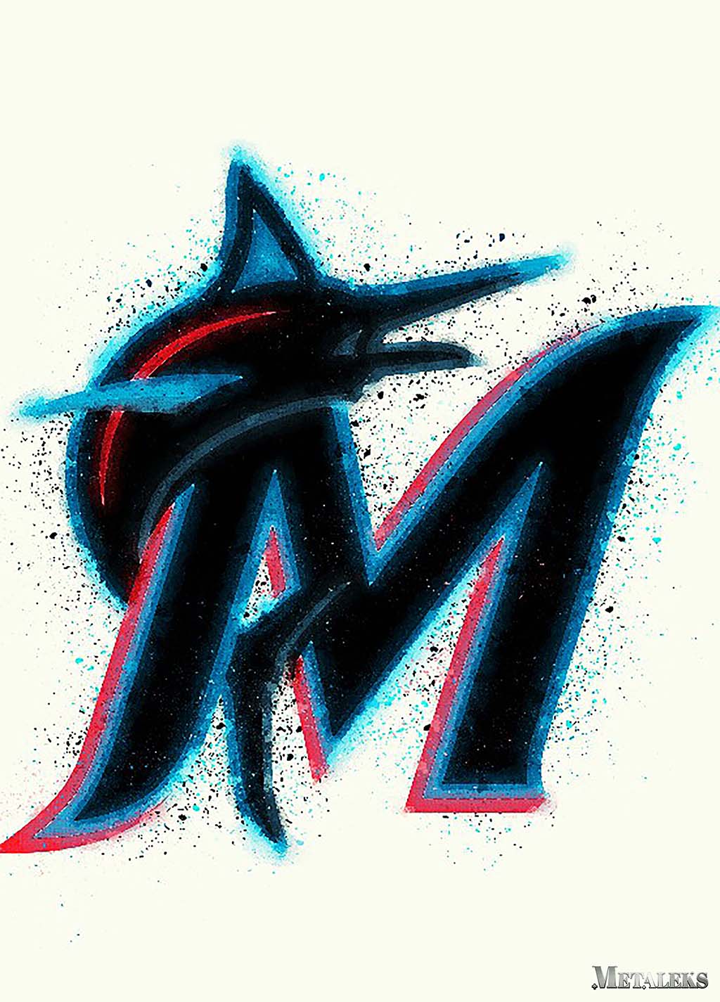 Miami Marlins Watercolor