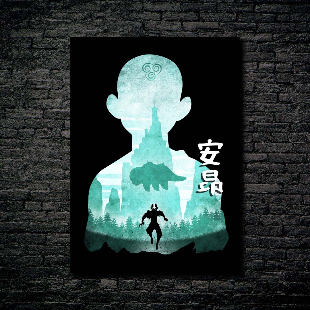 Minimalist Silhouette Aang 2-designed by @saufahaqqi