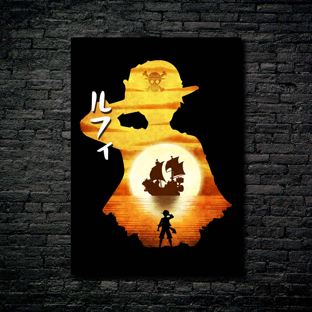 Minimalist Silhouette Luffy 3-designed by @saufahaqqi