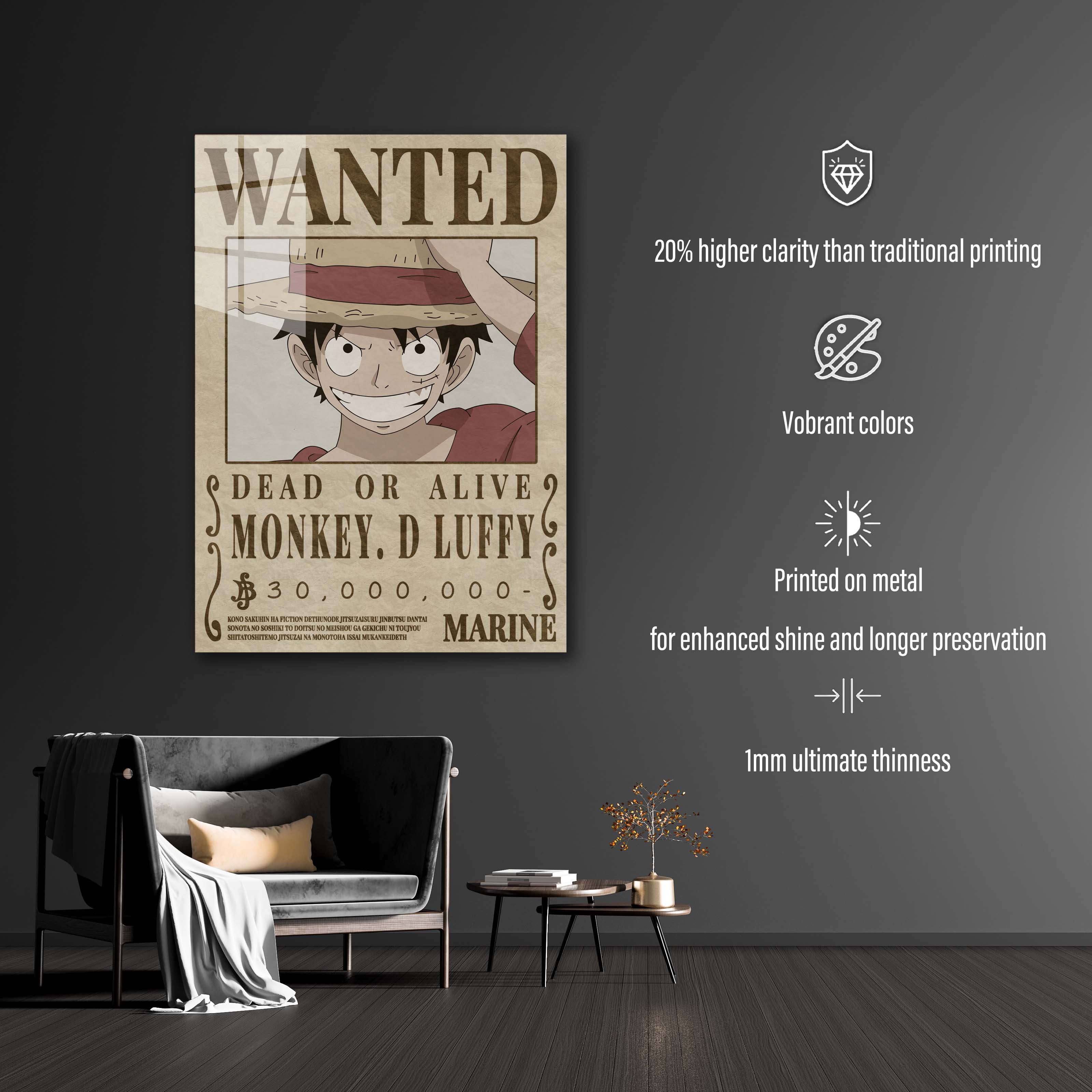Wanted Monkey D. Luffy - One Piece - Poster / Affiche
