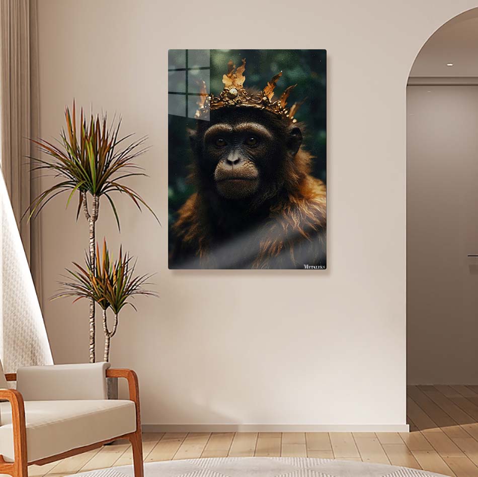 Monkey King wearing crown on fire-Artwork by @eralidigitalart