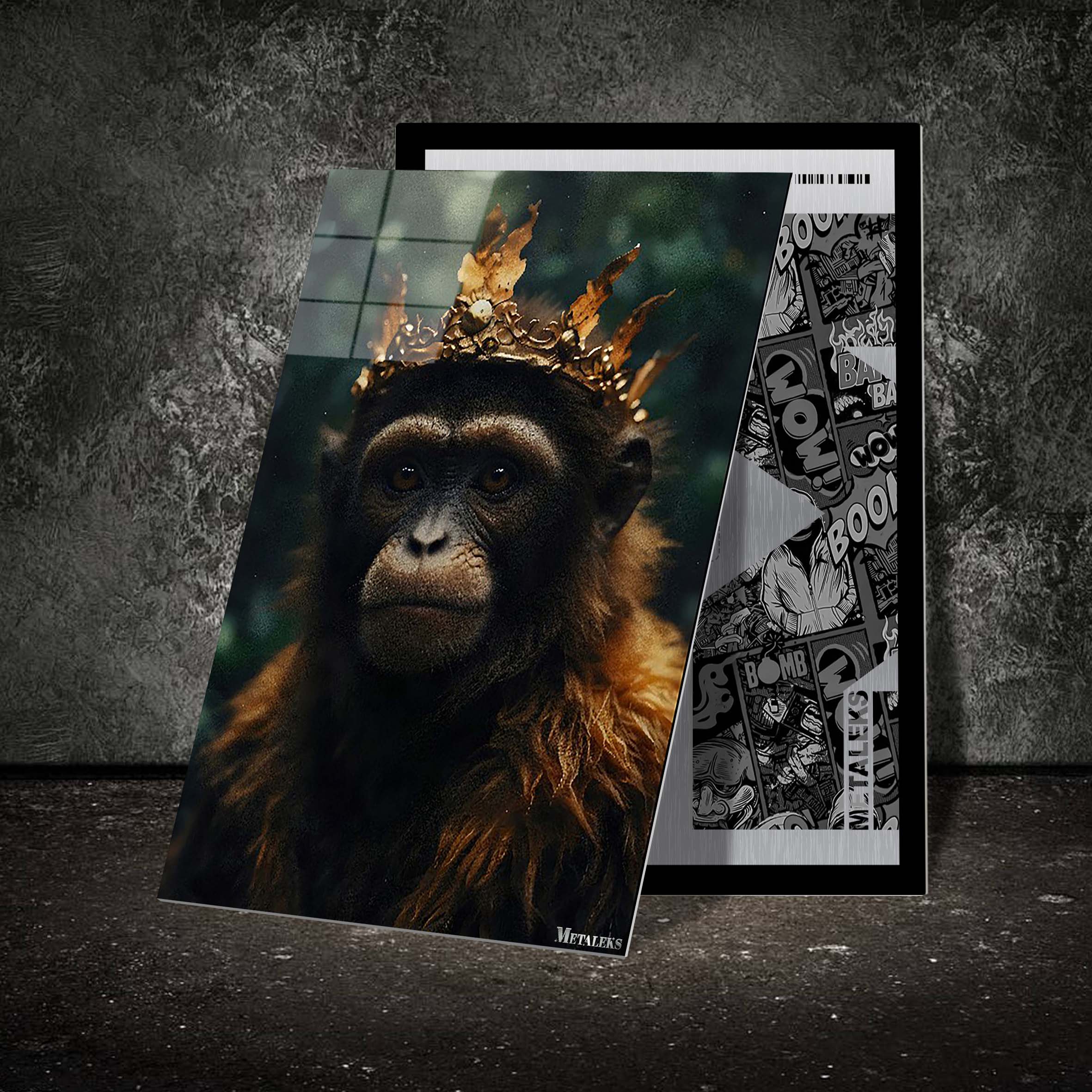 Monkey King wearing crown on fire-Artwork by @eralidigitalart