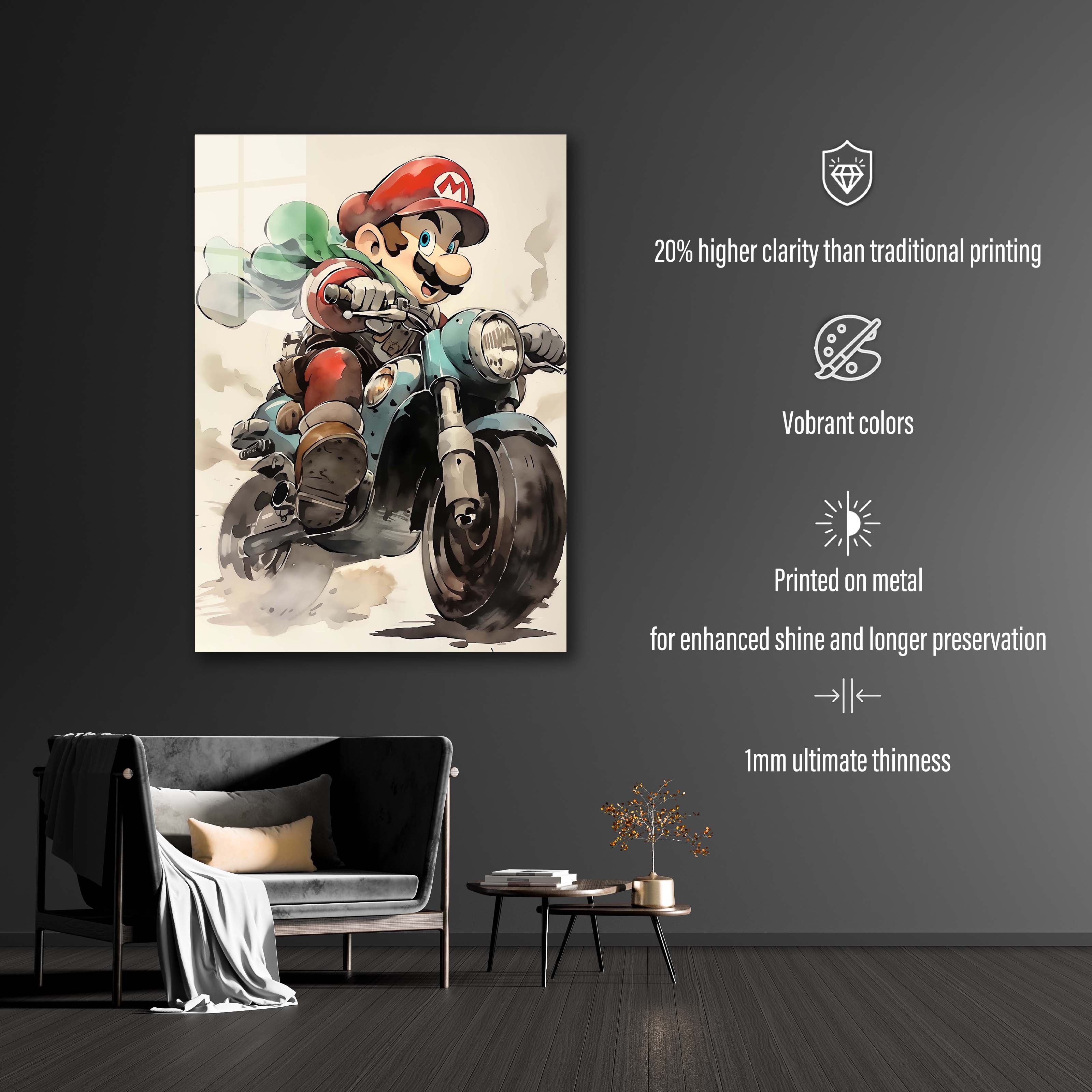 Motorcycle Rider - Mario-designed by @WowPaper