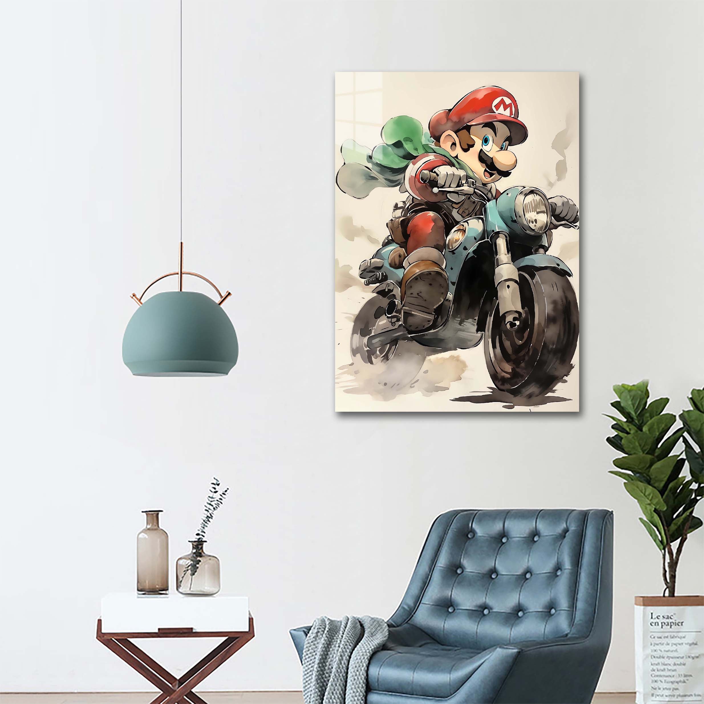 Motorcycle Rider - Mario-designed by @WowPaper