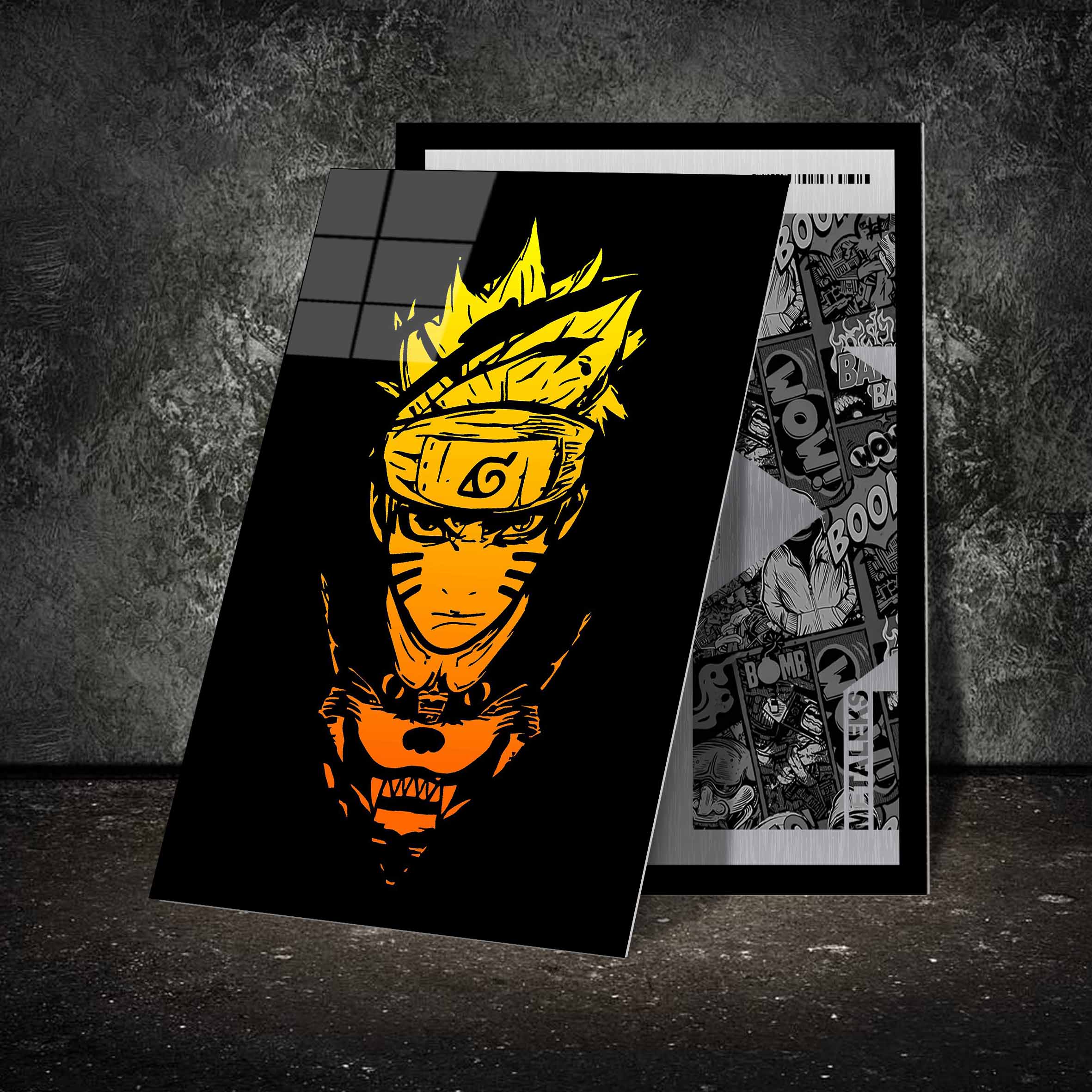 Naruto and Kurama art-designed by @Doublede Design