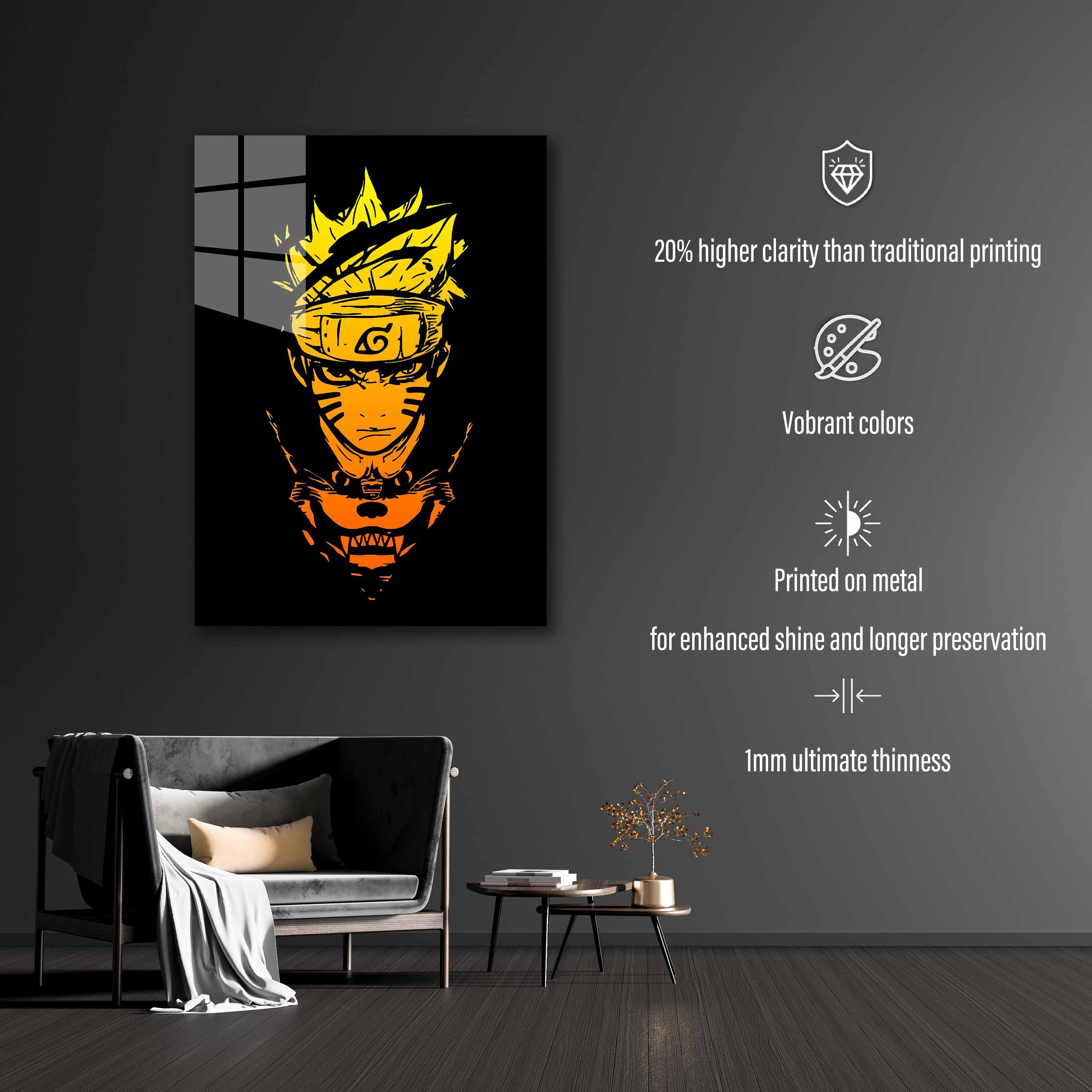 Naruto and Kurama art-designed by @Doublede Design