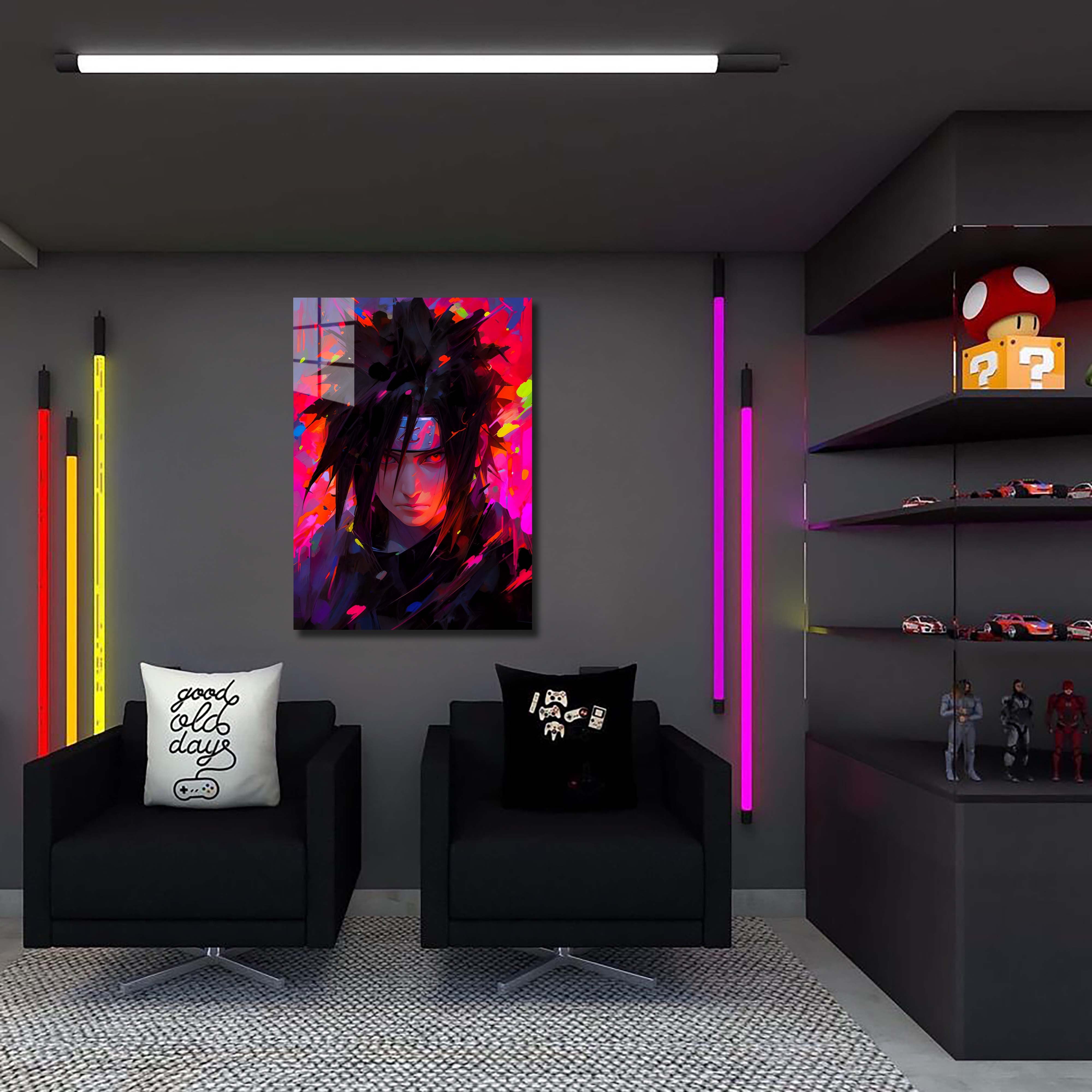 Neon Sasuke-designed by @Ai_inkdreams