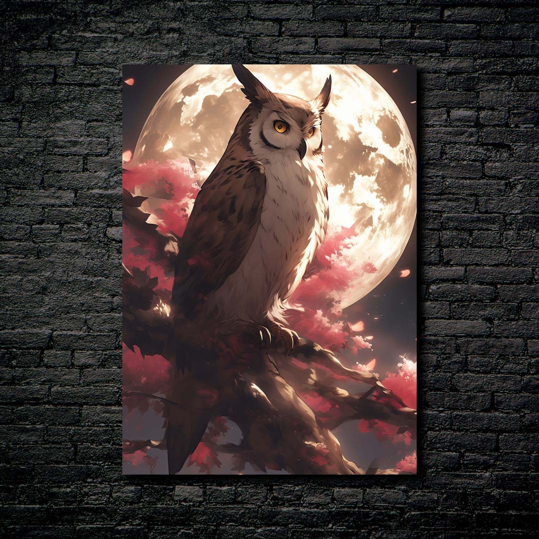 Owl Sakura Moon-designed by @Destinctivart