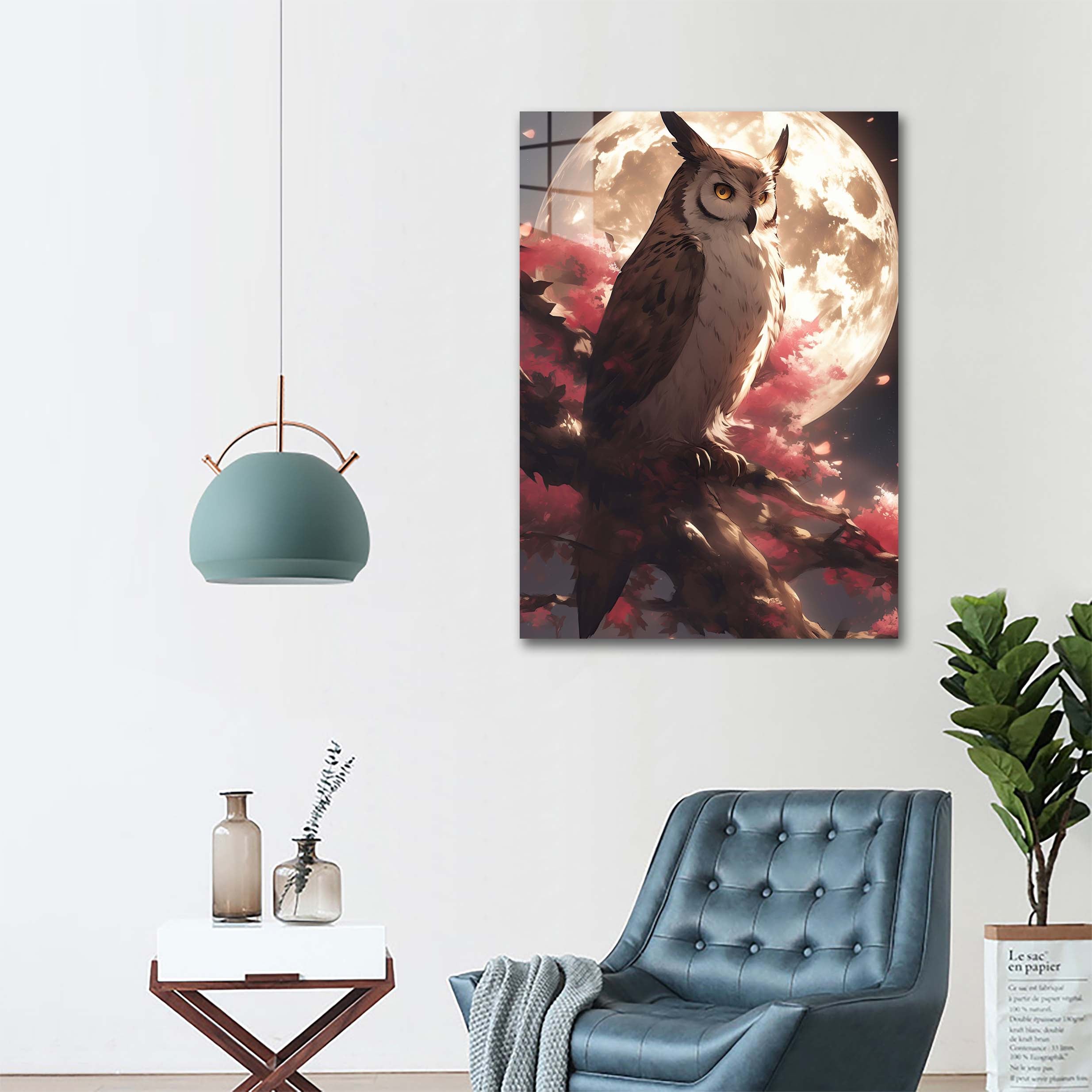 Owl Sakura Moon-designed by @Destinctivart