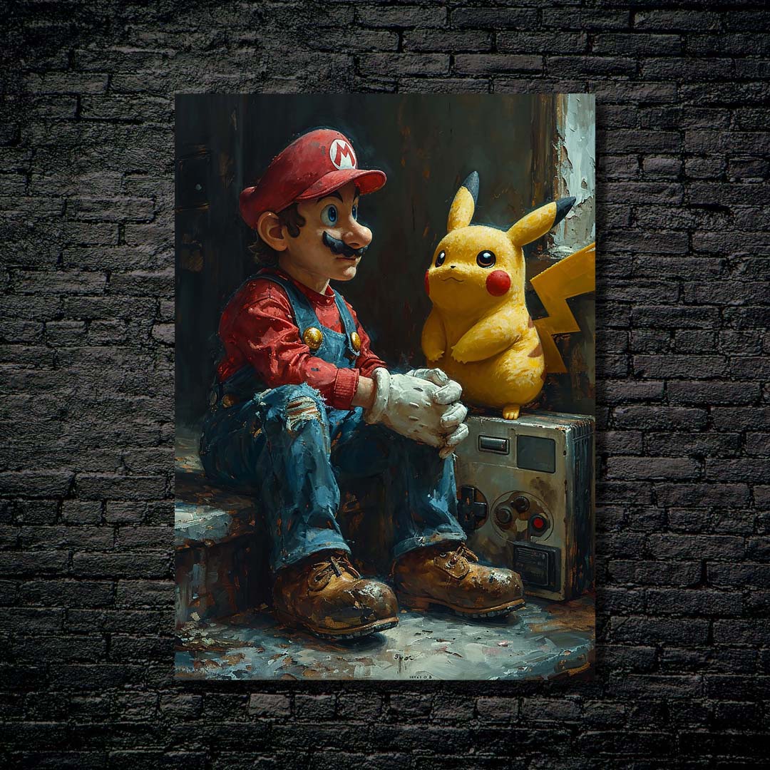 Pikachu and Mario 4-Artwork by @Mirena Aluven