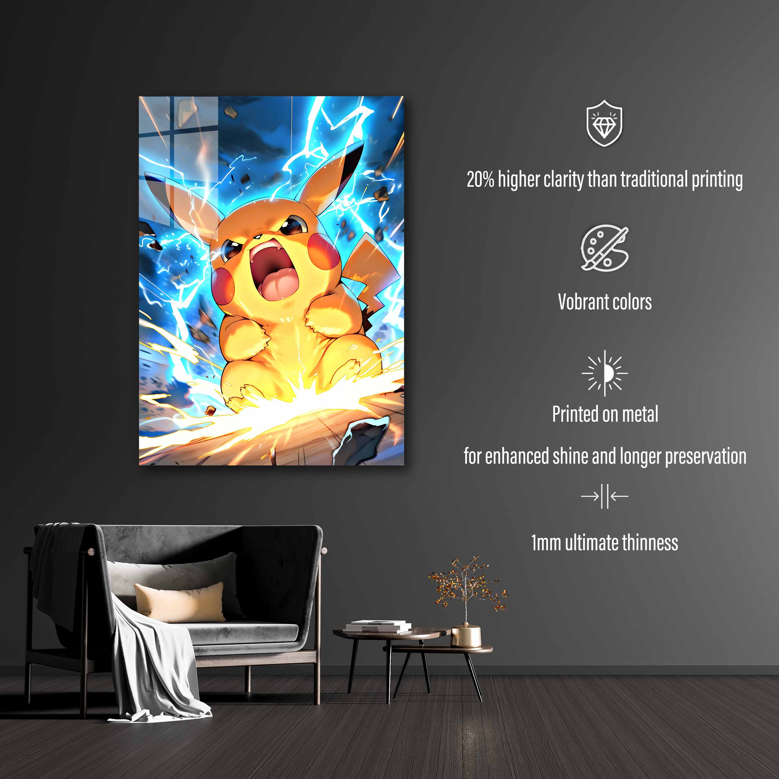 Pikachu thunder from pokemon-Artwork by @Vid_M@tion