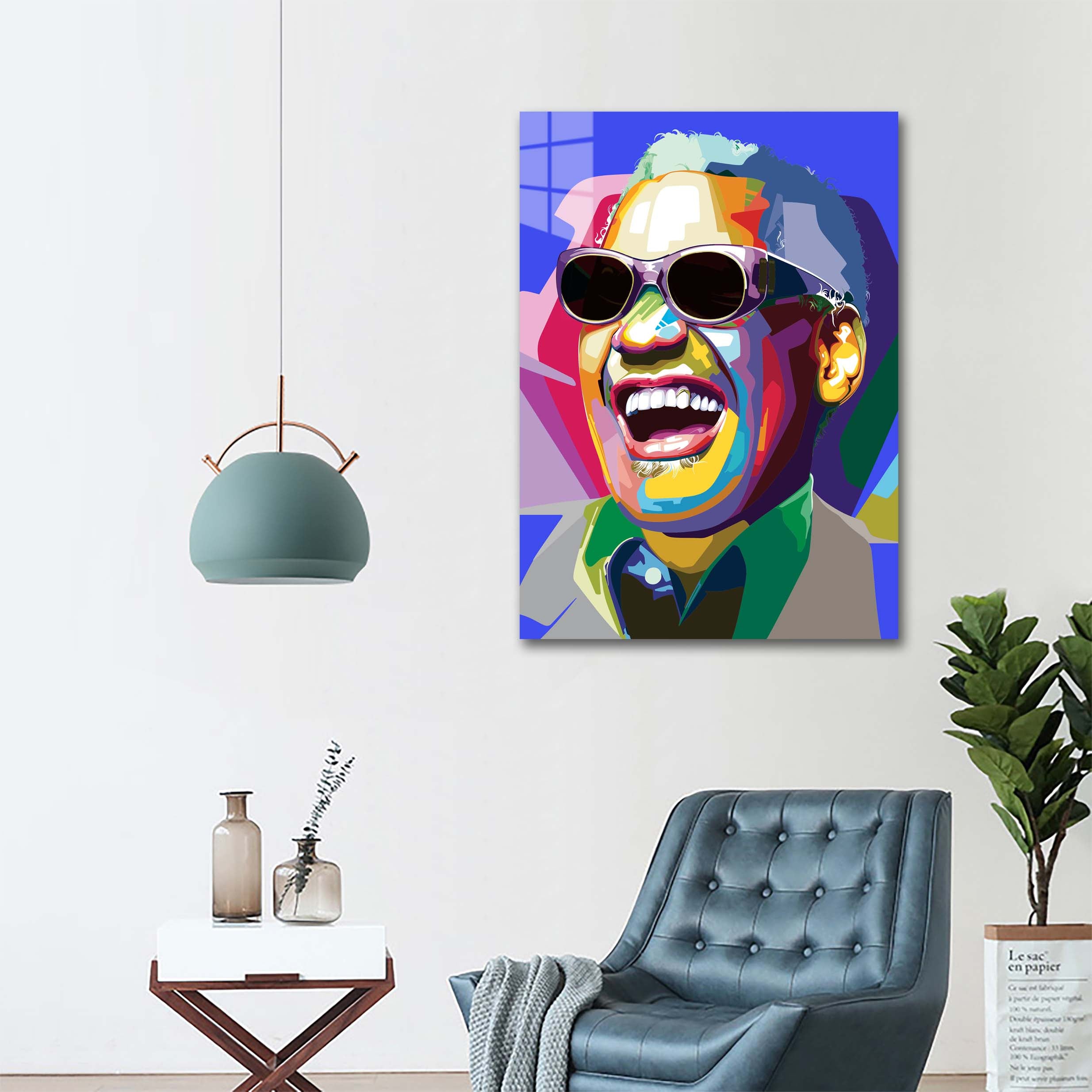 Pop Art Ray Charles Jazz Musician-designed by @jajansawutii