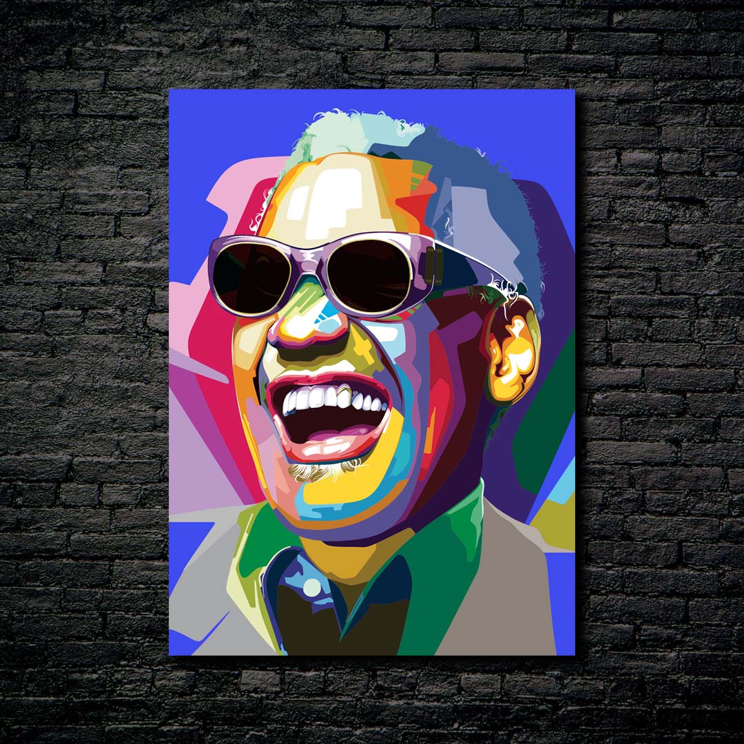 Pop Art Ray Charles Jazz Musician-designed by @jajansawutii