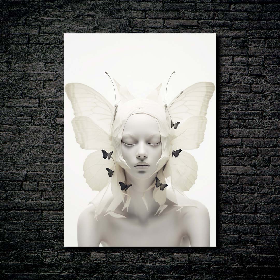Portrait of woman with butterfly wings 3-designed by @VanessaGF