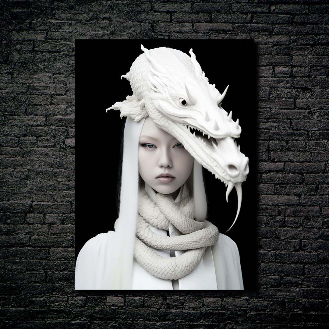 Portrait of woman with dragon 3-designed by @VanessaGF