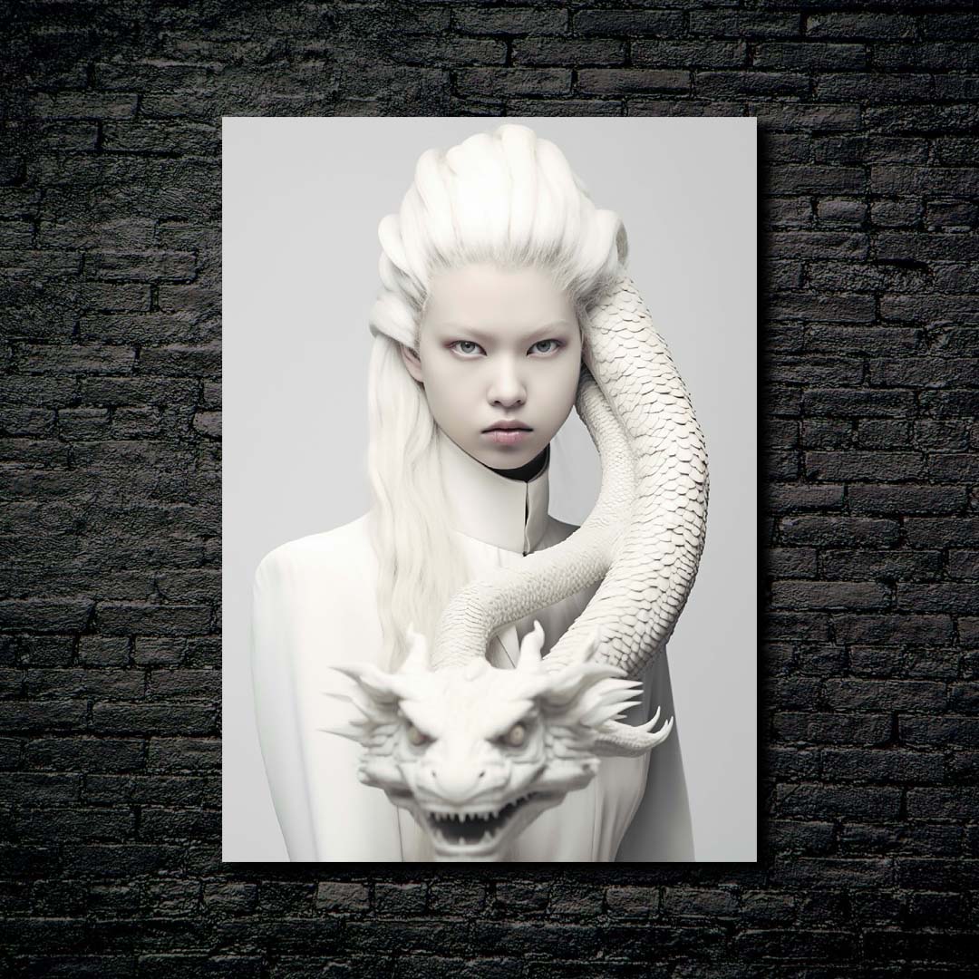 Portrait of woman with dragon 4-designed by @VanessaGF