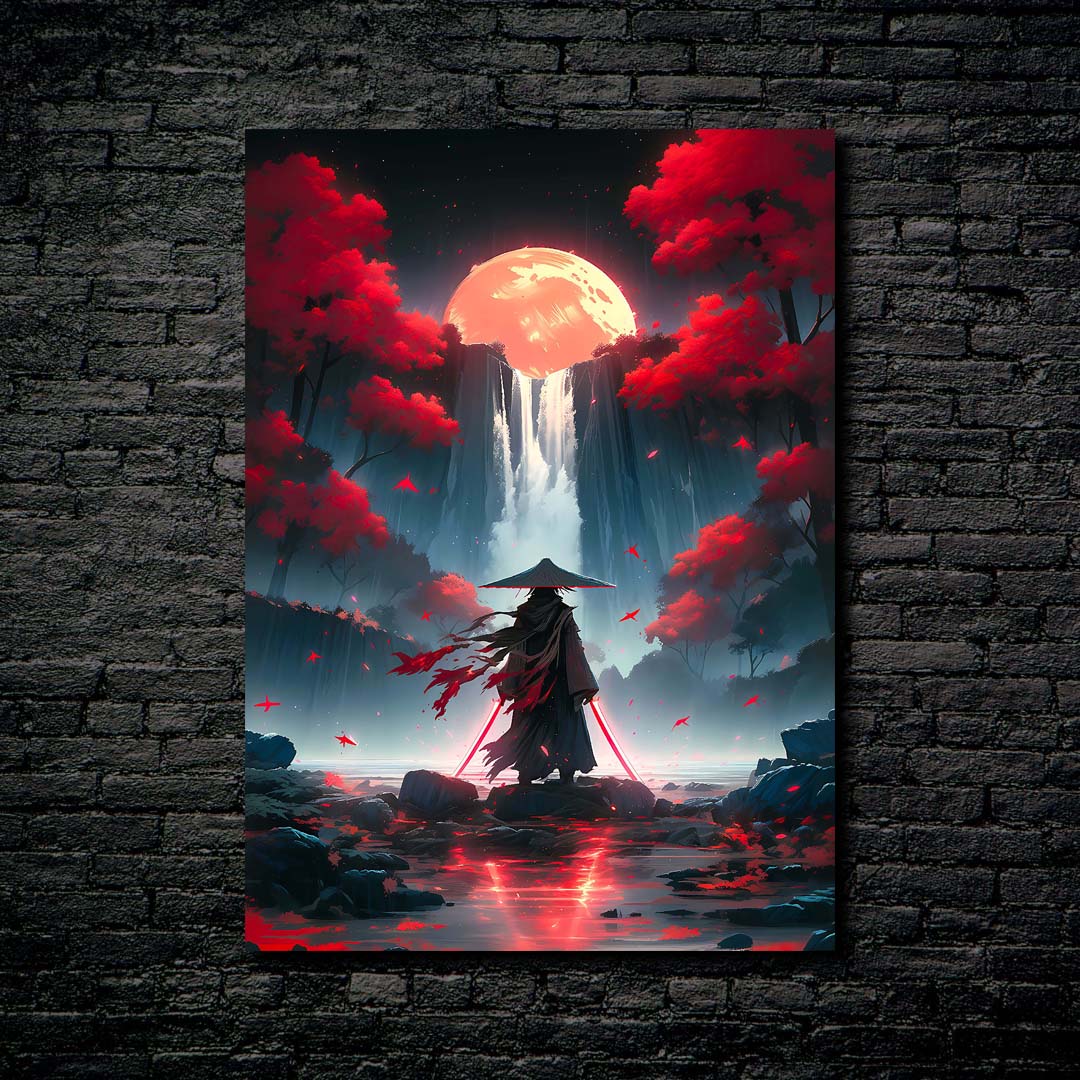 Red Moon Samurai-Artwork by @melmattersjourney