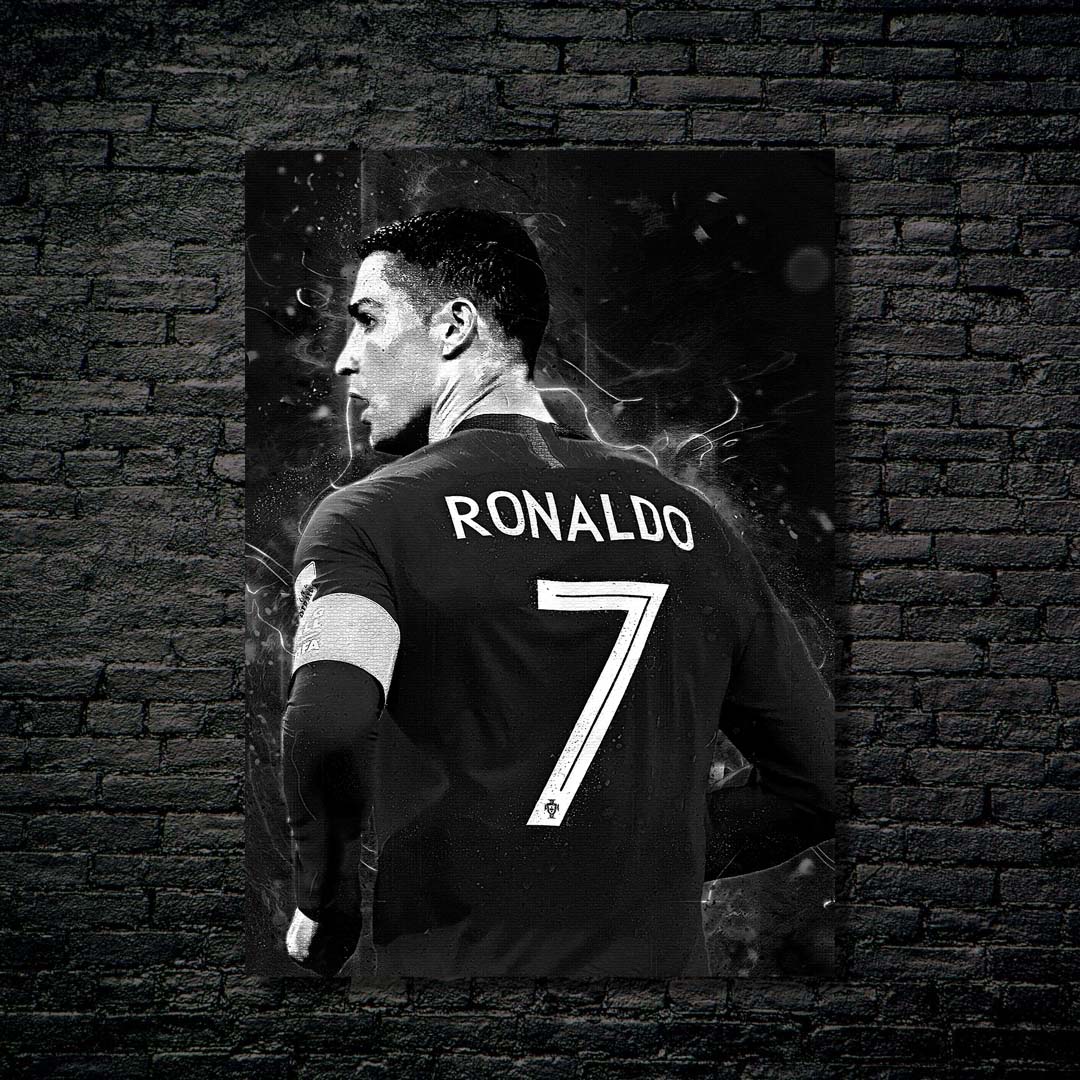Ronaldo Portugal Black White-designed by @ReskLucky