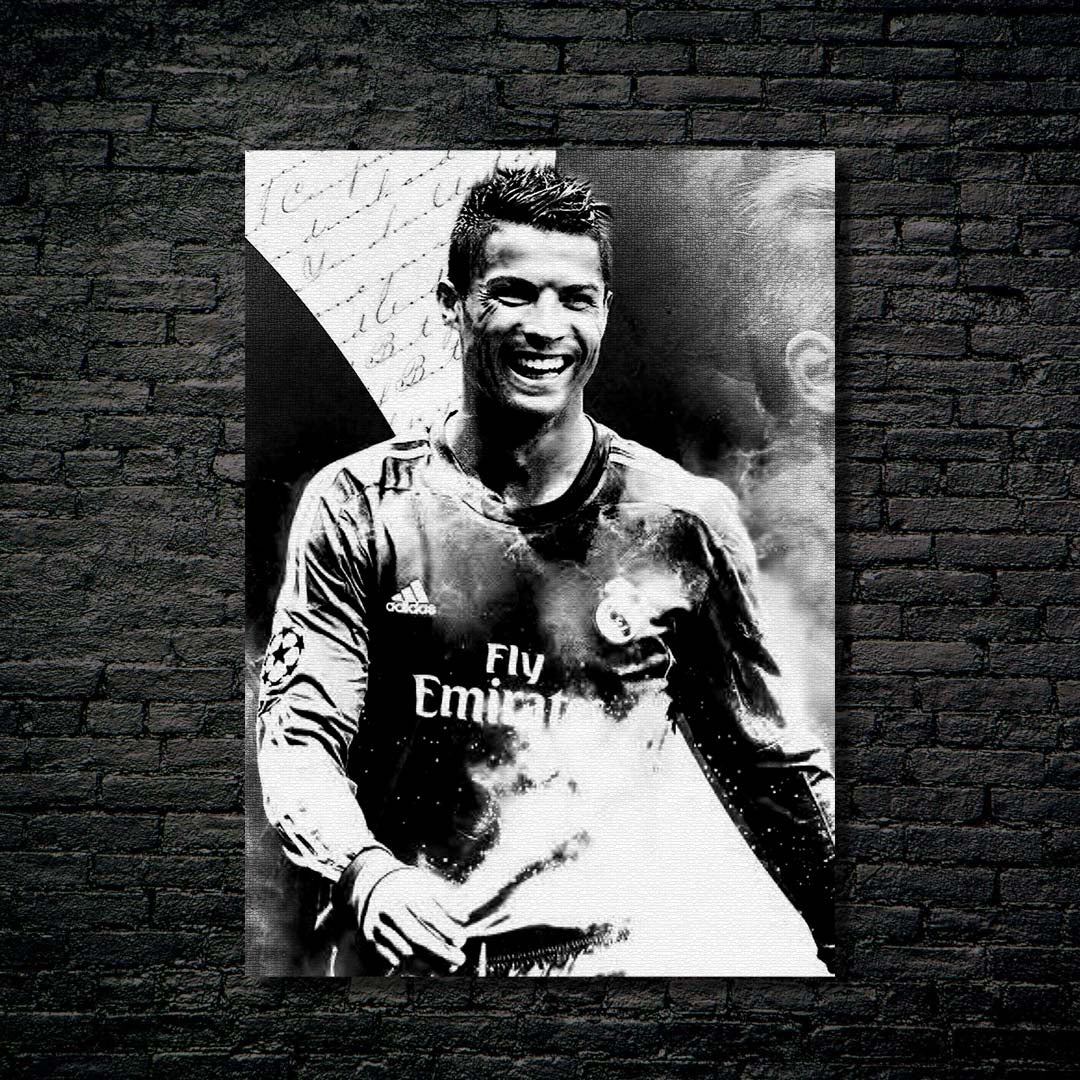 Ronaldo Real Madrid black white-designed by @ReskLucky