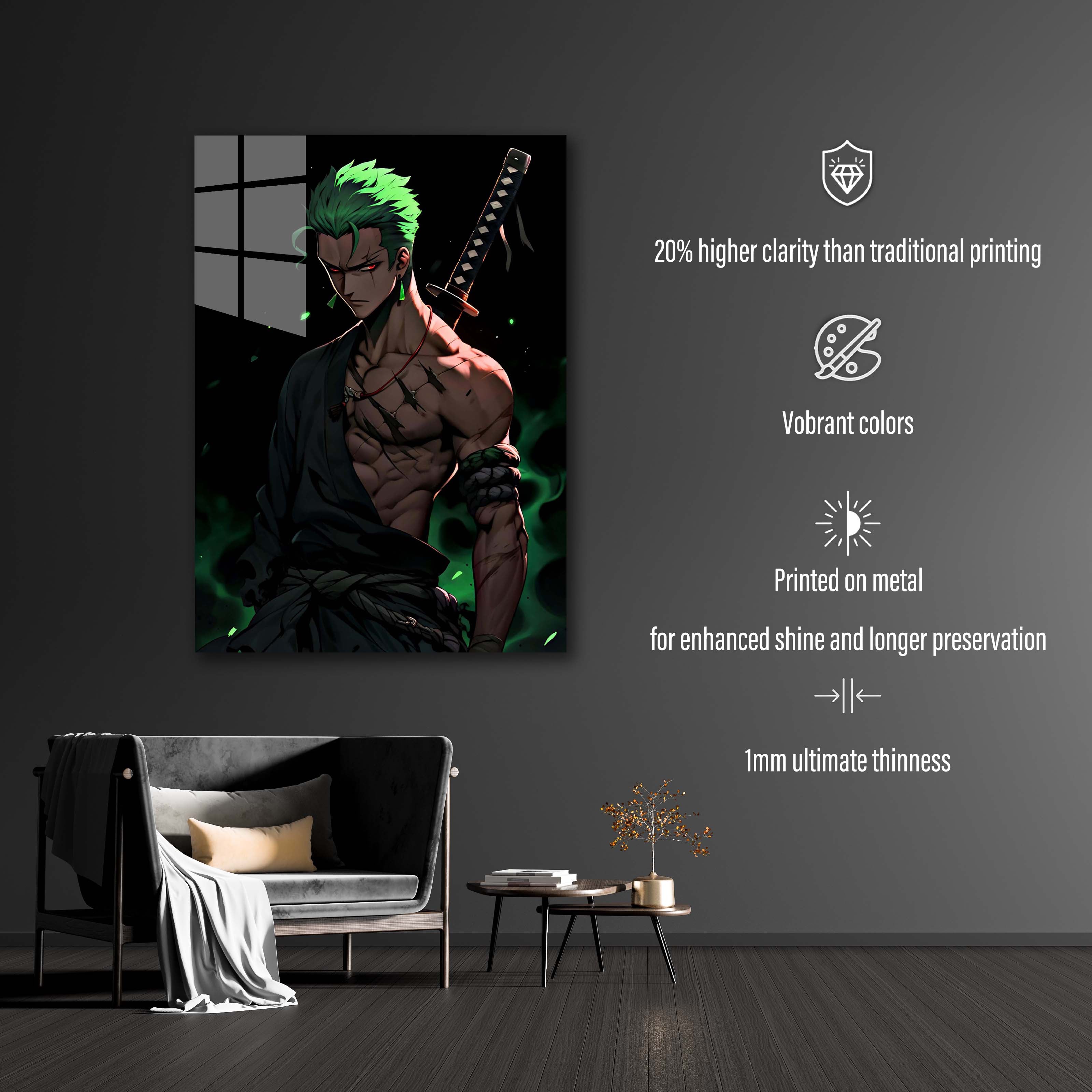 Roronoa Zoro from One piece anime-designed by @Vid_M@tion