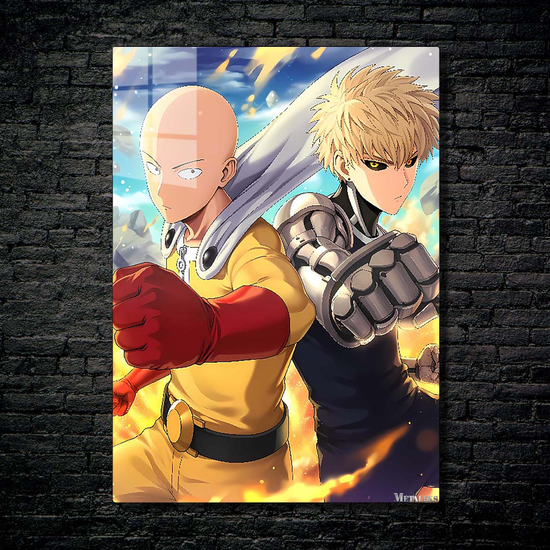 Saitama and genos from one punch man-Artwork by @Vid_M@tion
