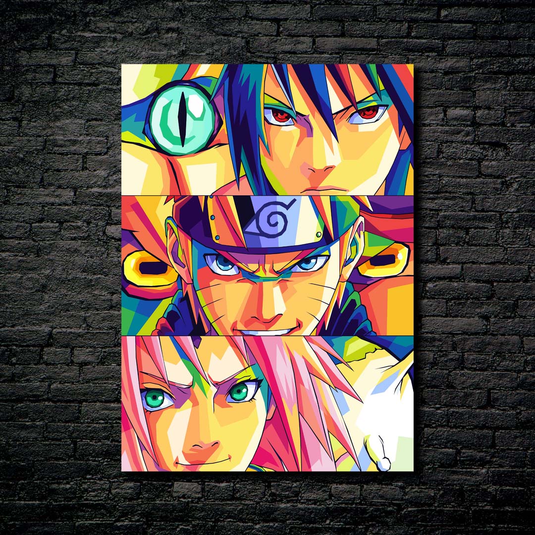 Sasuke x Naruto x Sakura Wpap Pop Art-Artwork by @Siksisart