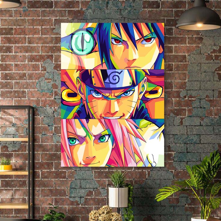 Sasuke x Naruto x Sakura Wpap Pop Art-Artwork by @Siksisart
