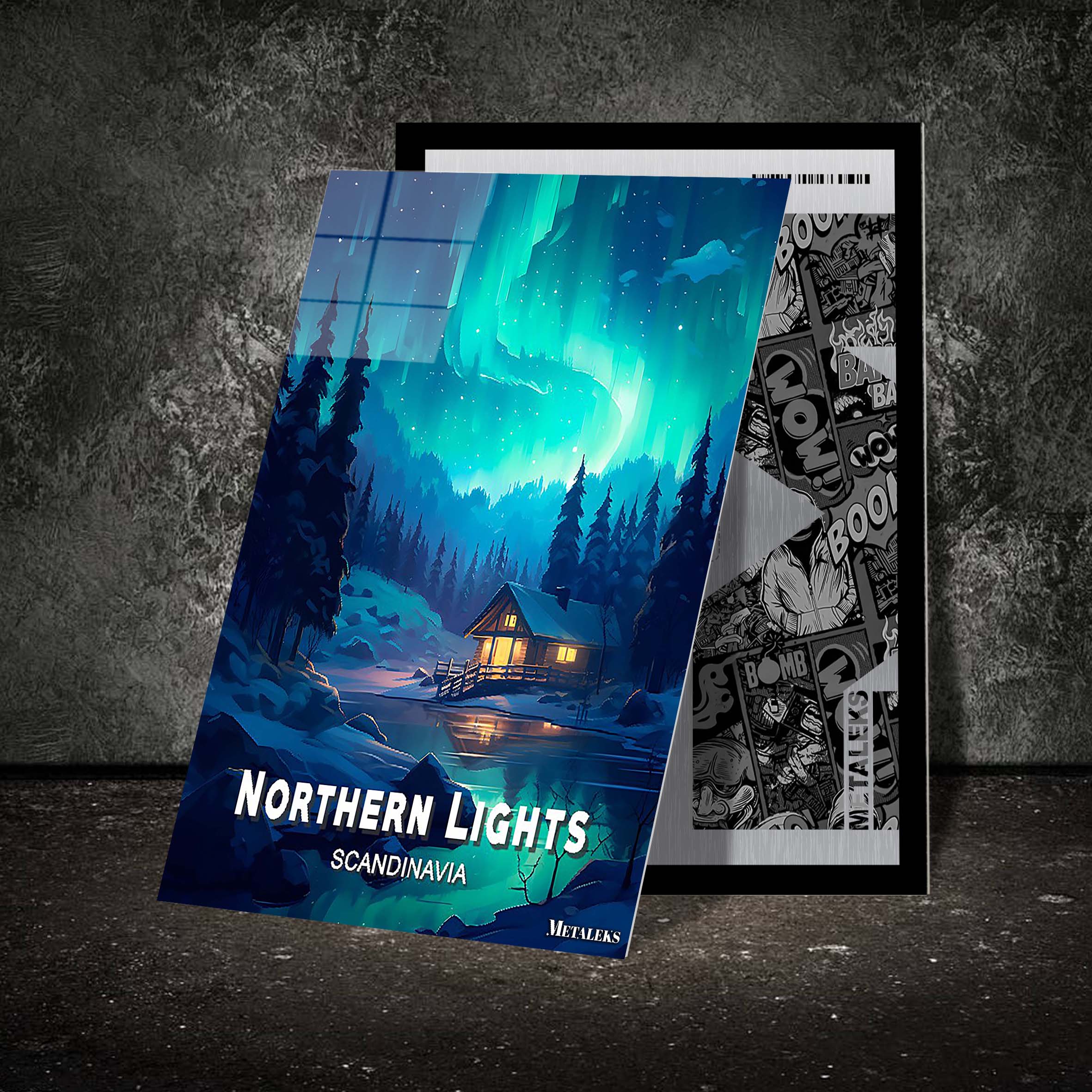 Scandinavia - Northern Lights 1-designed by @Travel Poster AI