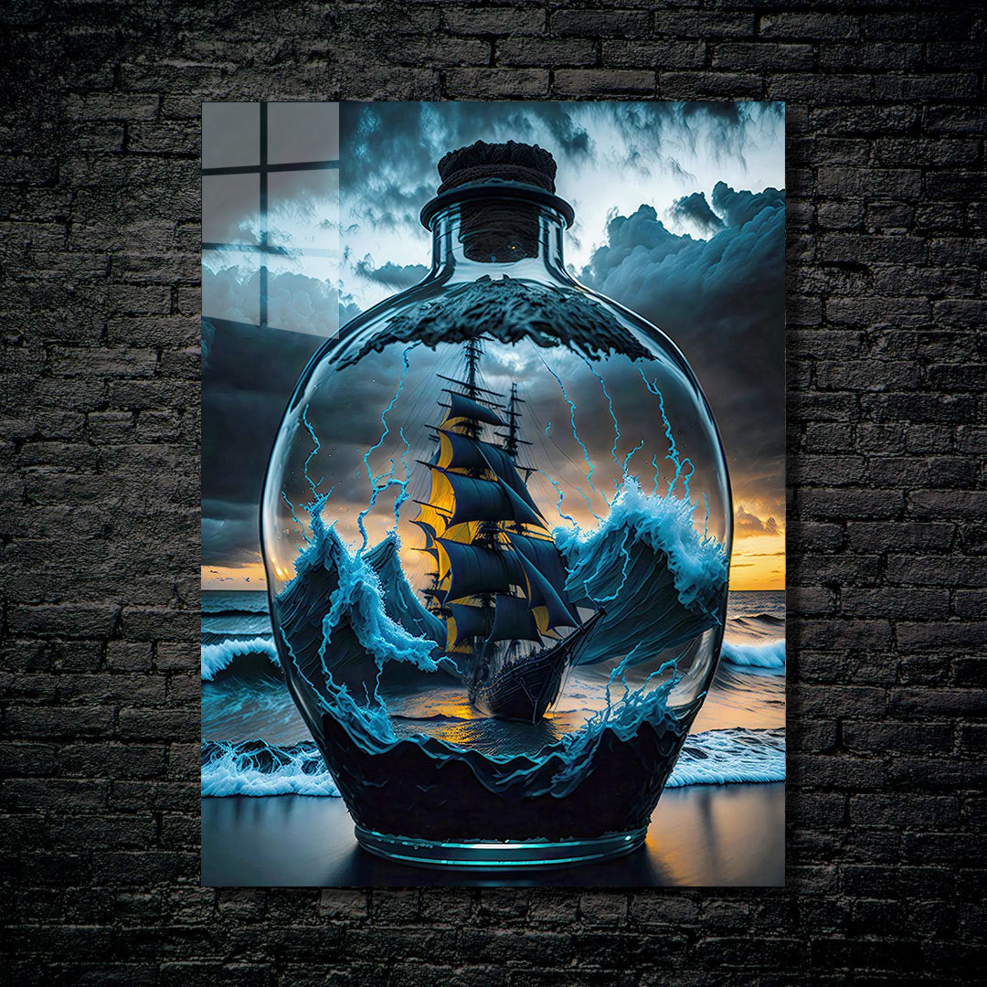 Ship in a bottle-Artwork by @Da vinci Ai Art