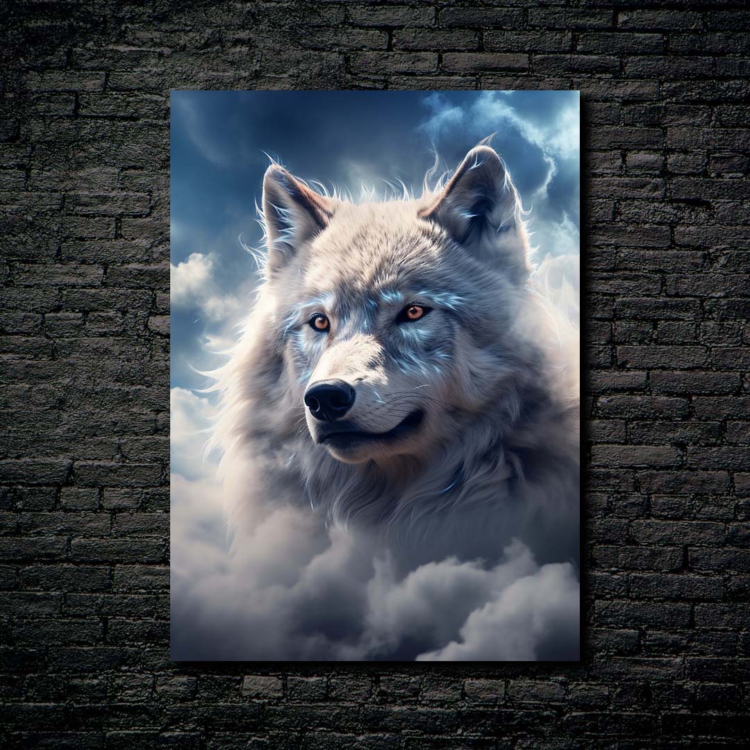 Sky White Wolf-designed by @Mbaka.ai