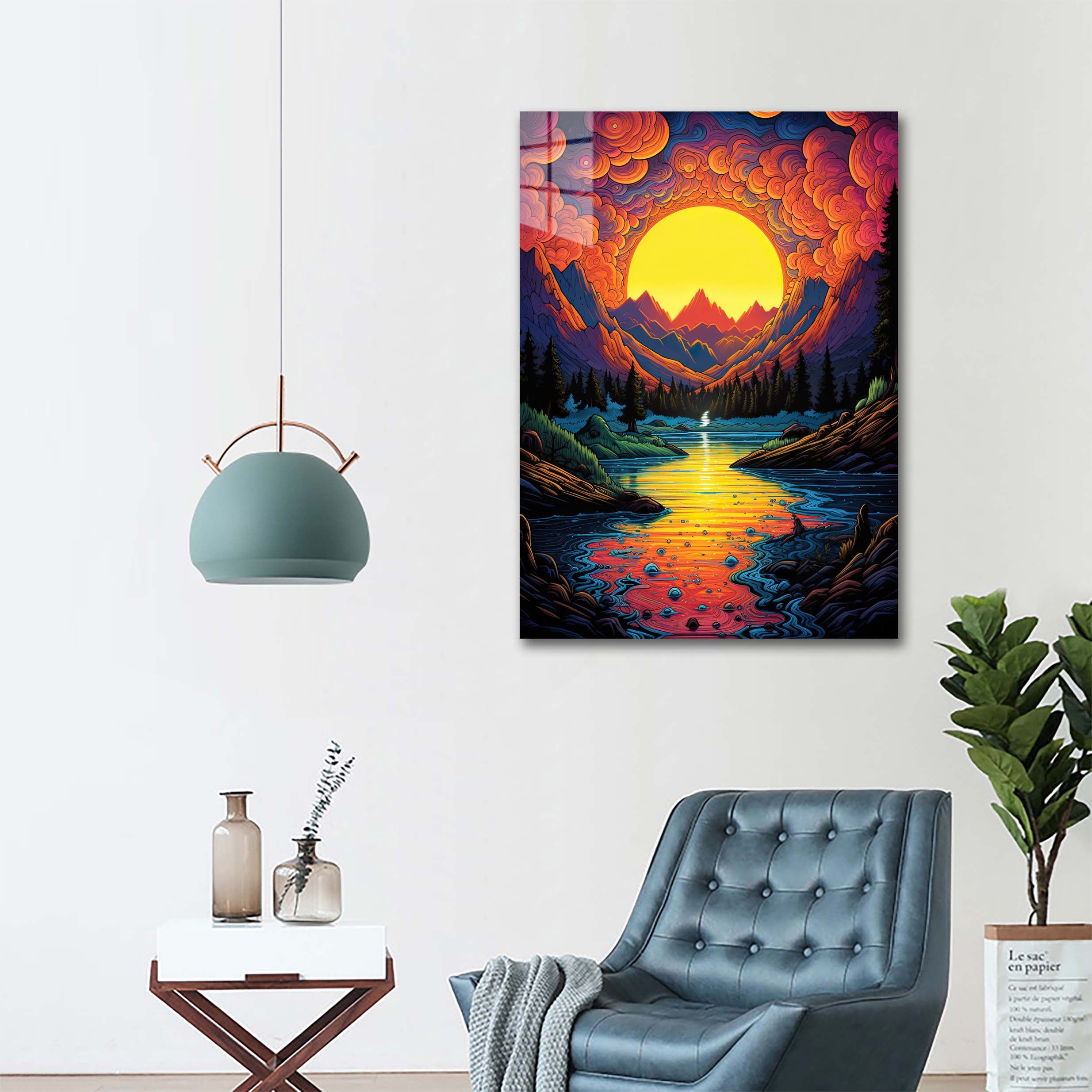 Sunlit Peaks_ Psychedelic Reflections and Mythic Symbolism-designed by @Da vinci Ai Art