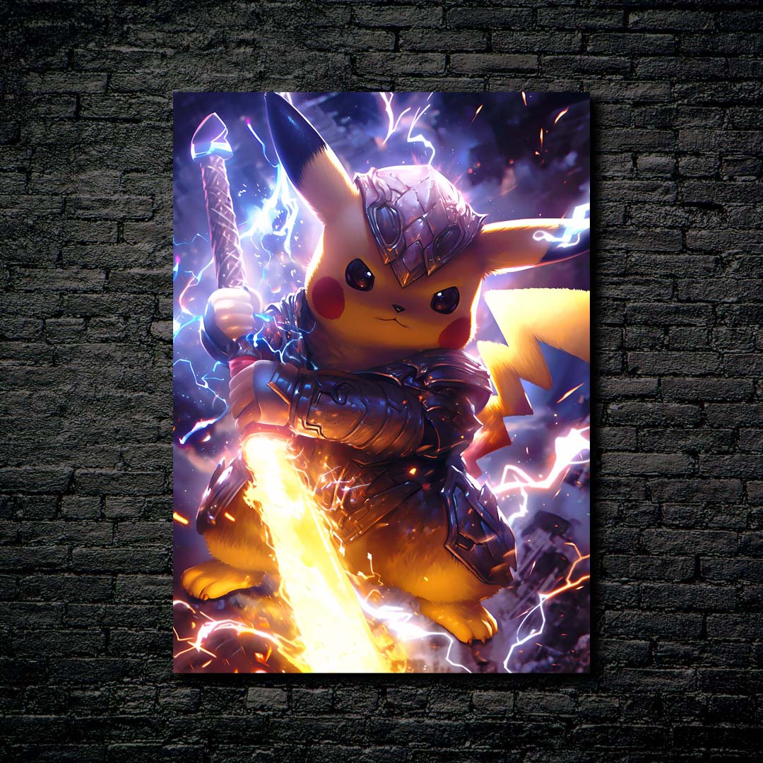 Thunder God Pikachu-designed by @Ai_inkdreams