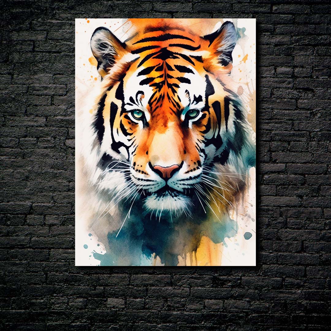 Tiger Watercolor-designed by @Puffy Design