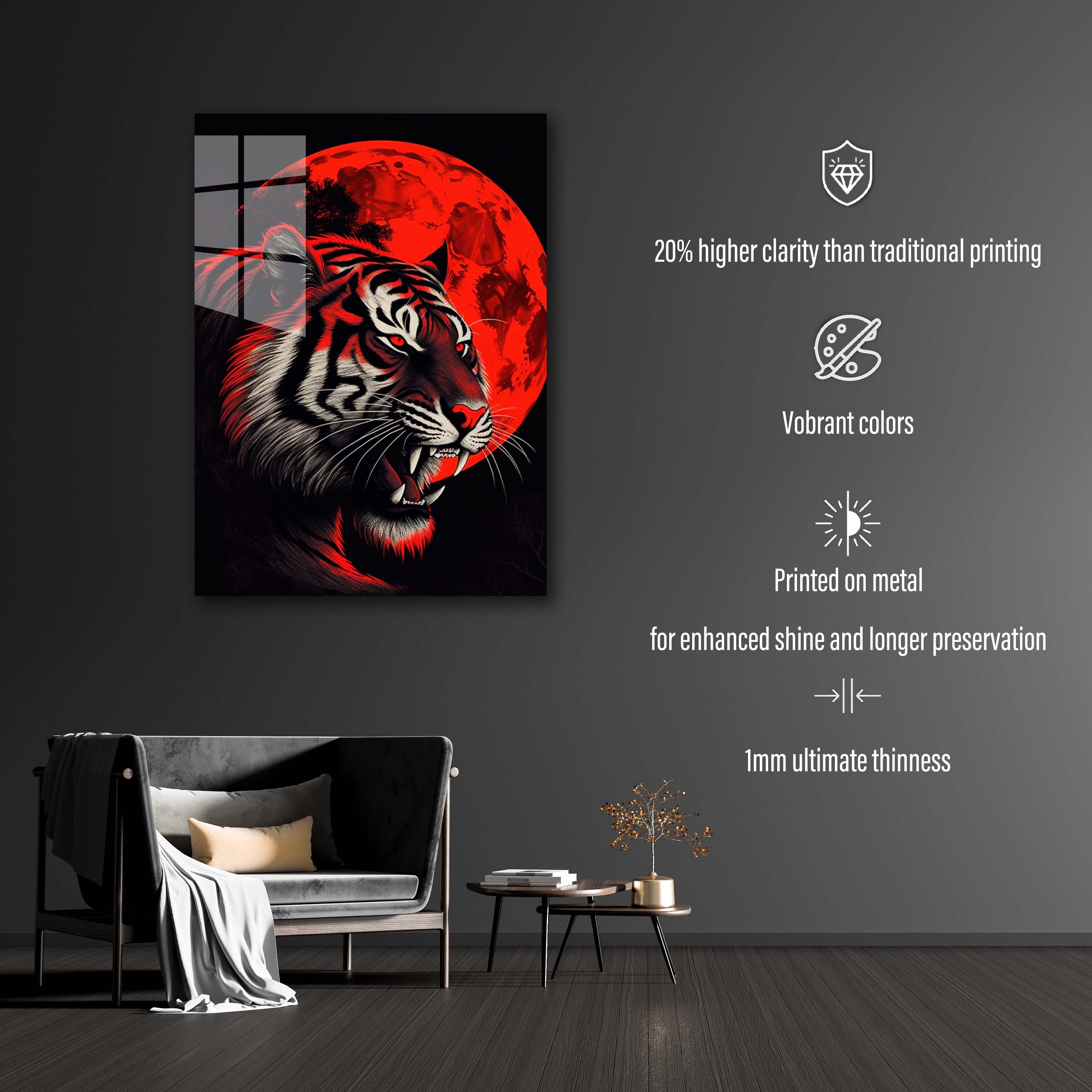 Tiger and red Moon-designed by @Puffy Design