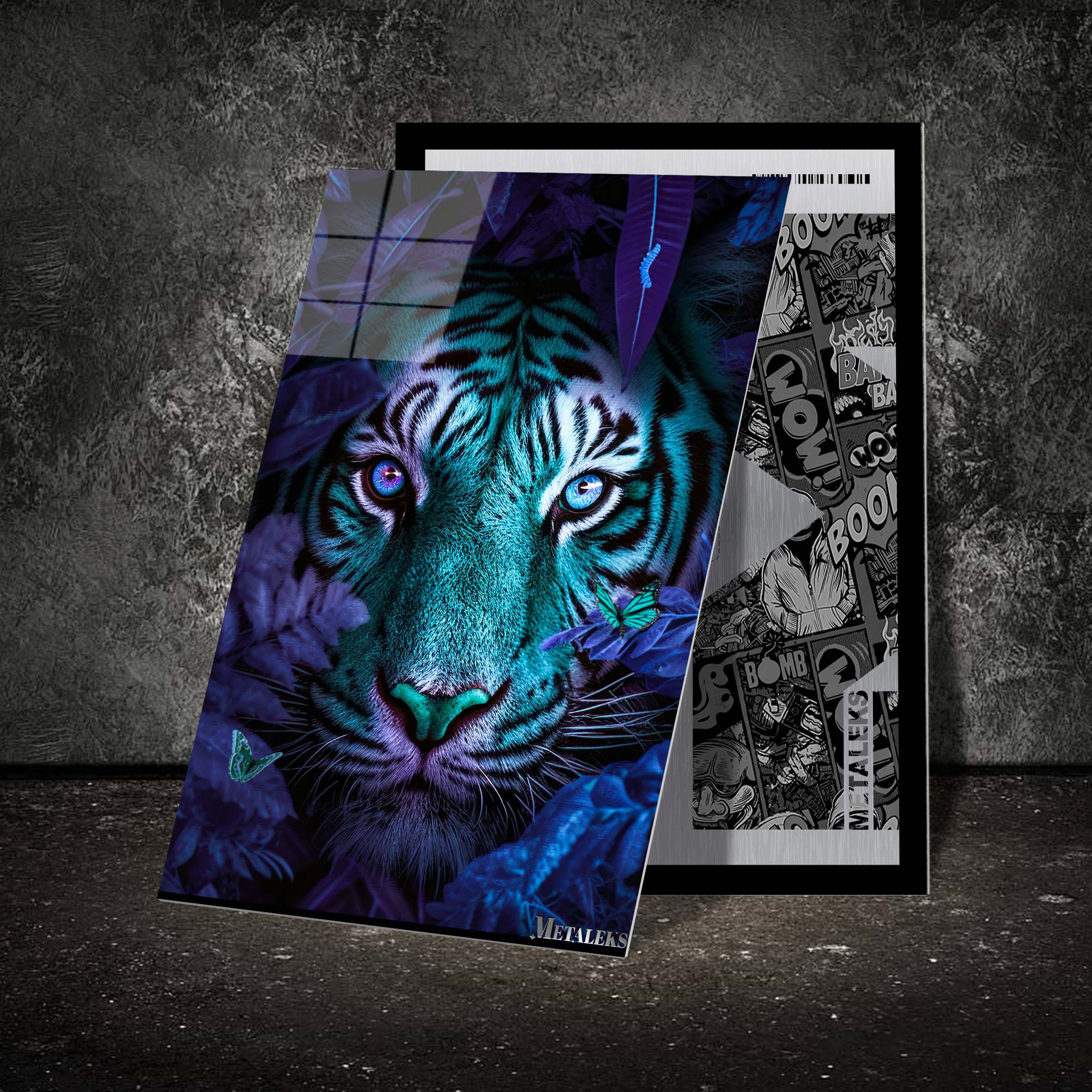 Tiger in purple exotic foliage with butterflies-designed by @Gen Z
