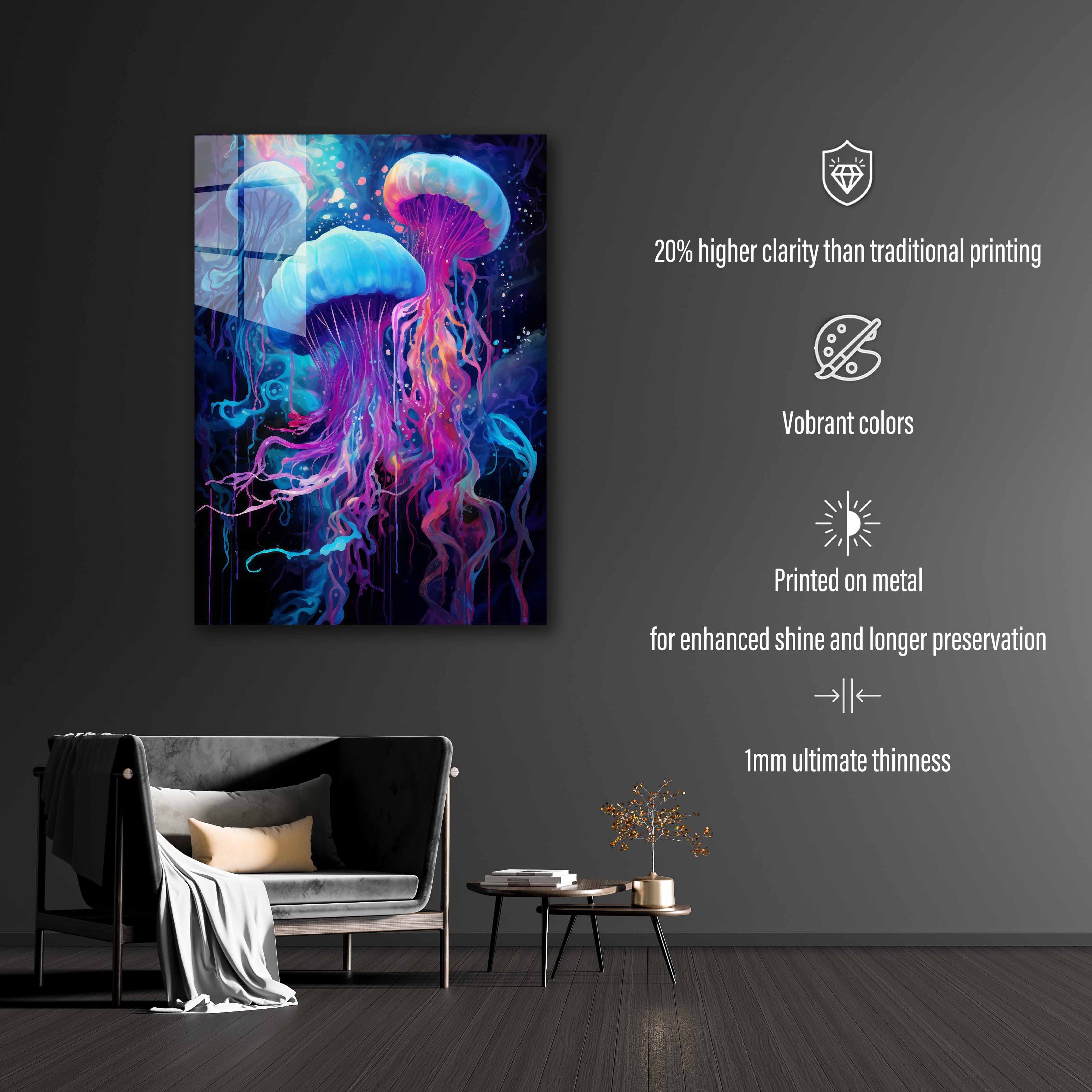 Tryppi Acid Psychedelic Jellifish Art-Artwork by @David Arts