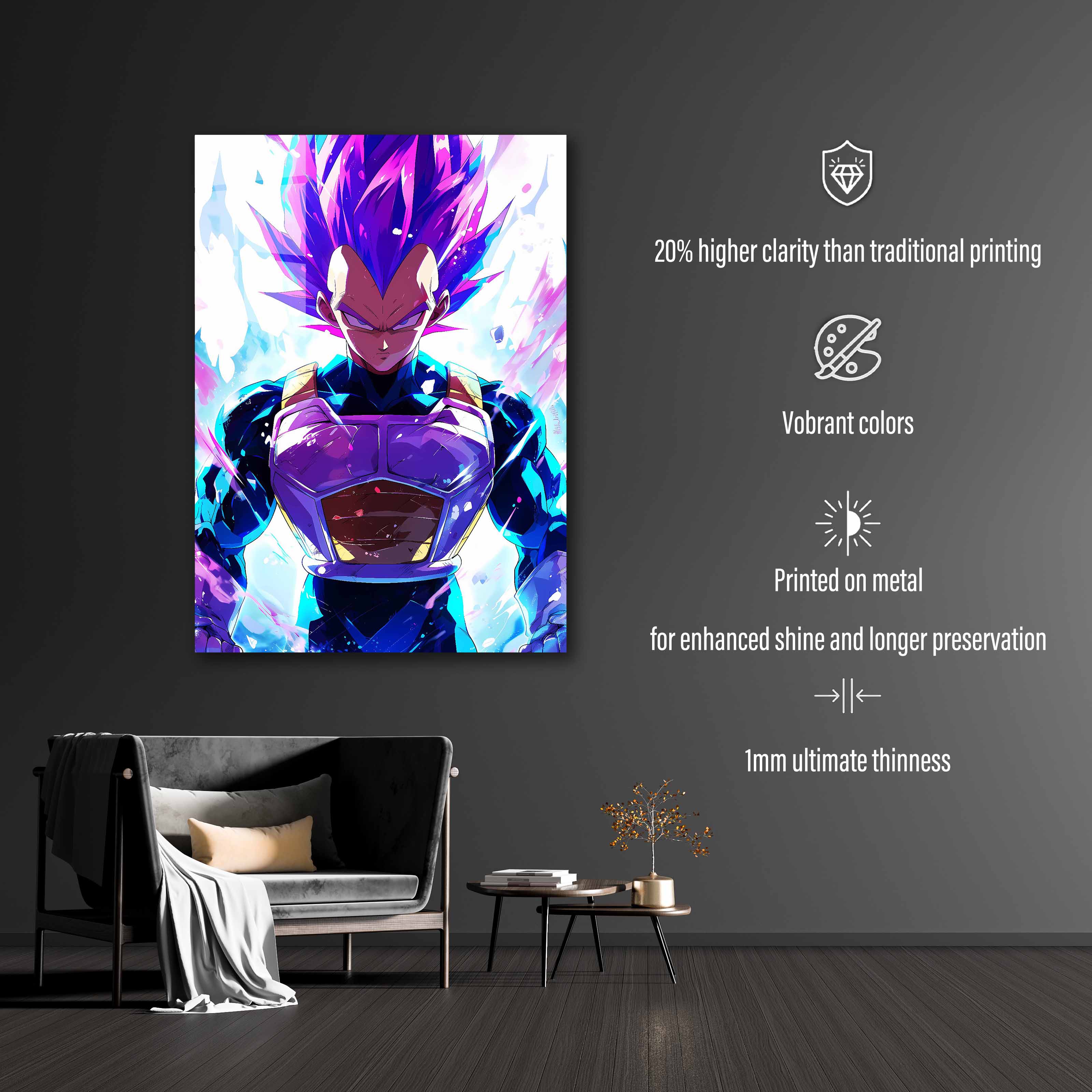 Vegeta in his form _Ultra Ego_-designed by @ai.spectrys