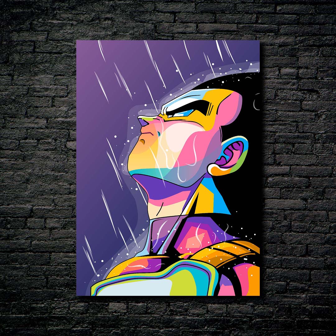 Vegeta in the Rain Pop Art-designed by @V Styler