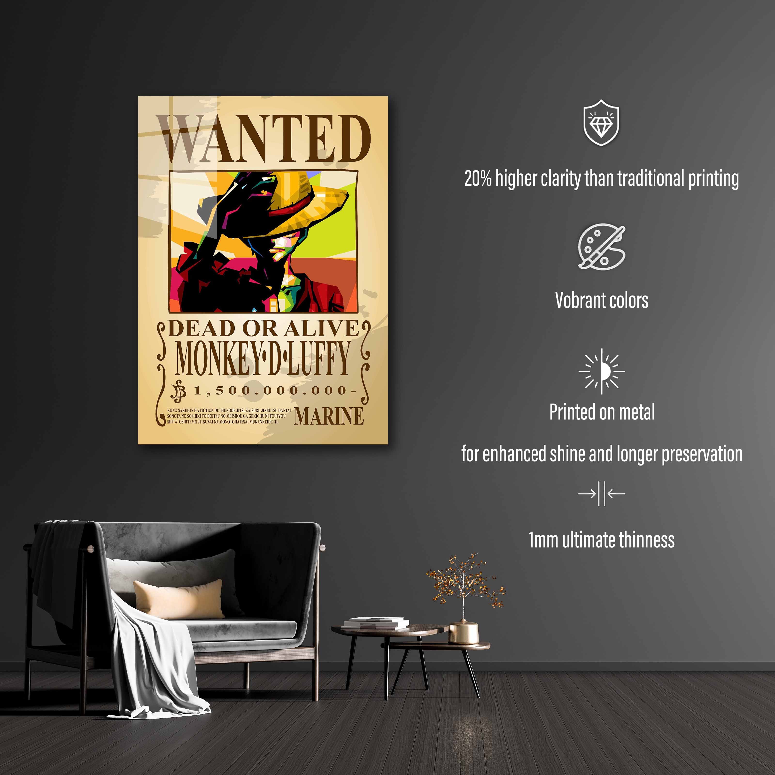 Wanted luffy poster-designed by @Doublede Design